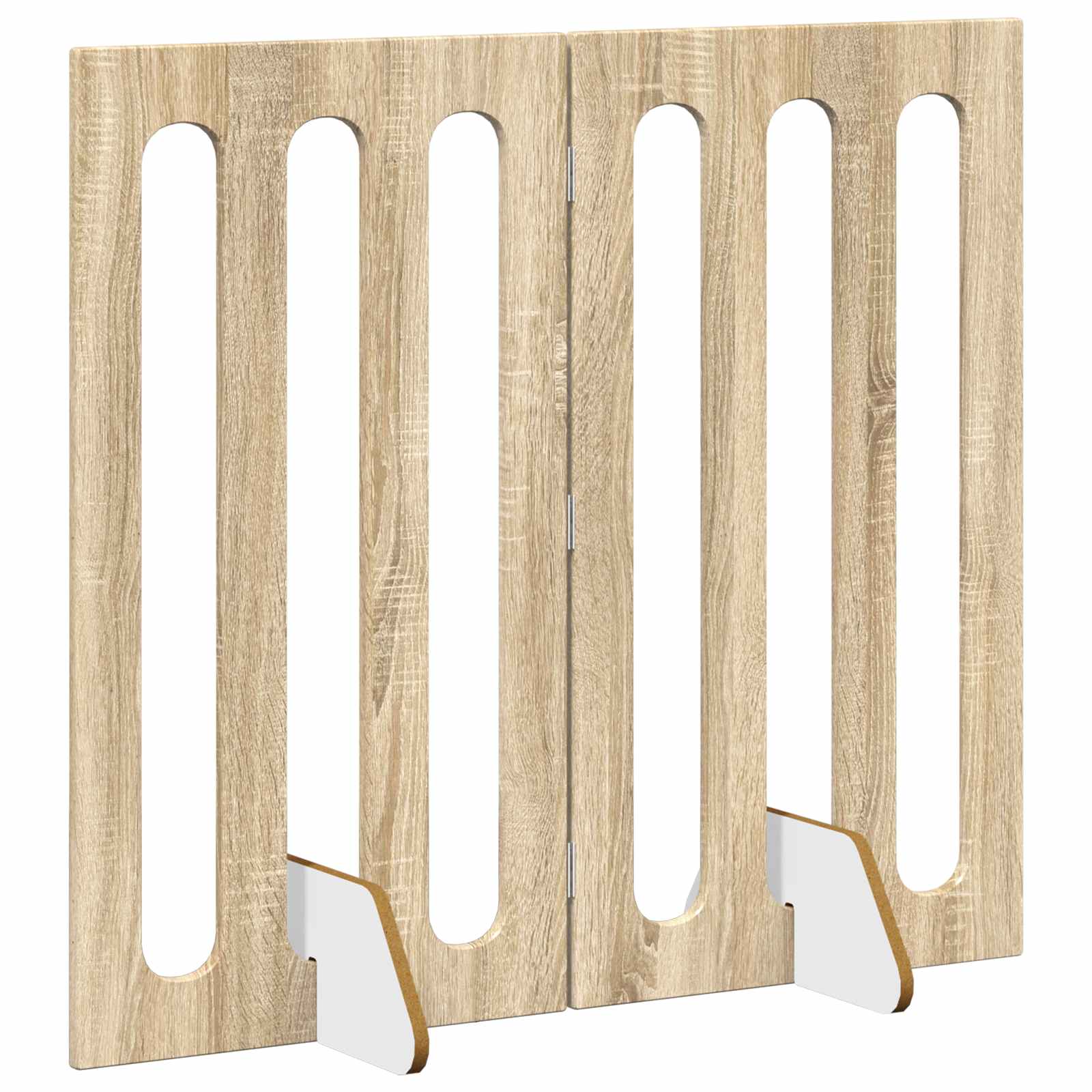 Folding Pet Fence 2 pcs Sonoma Oak 100.5 x 38 x 90 cm
