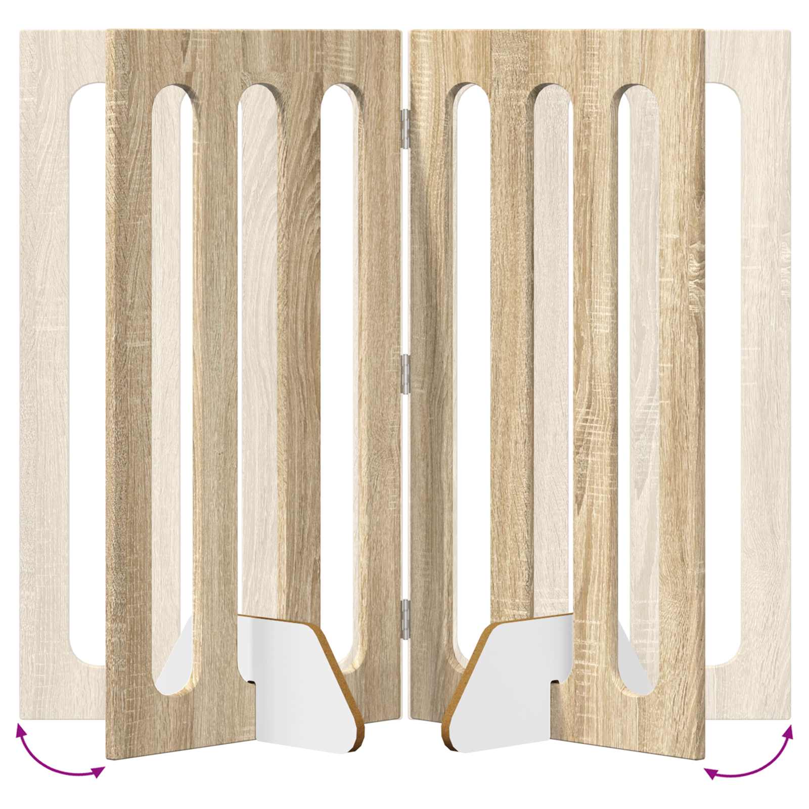 Folding Pet Fence 2 pcs Sonoma Oak 100.5 x 38 x 90 cm