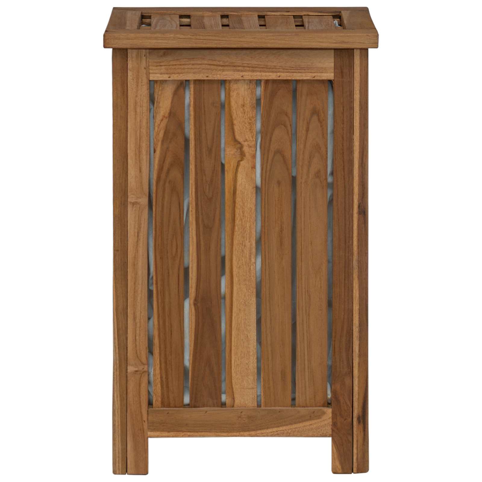 Laundry Basket Natural 35 x 25 x 60 cm Solid Teak Wood