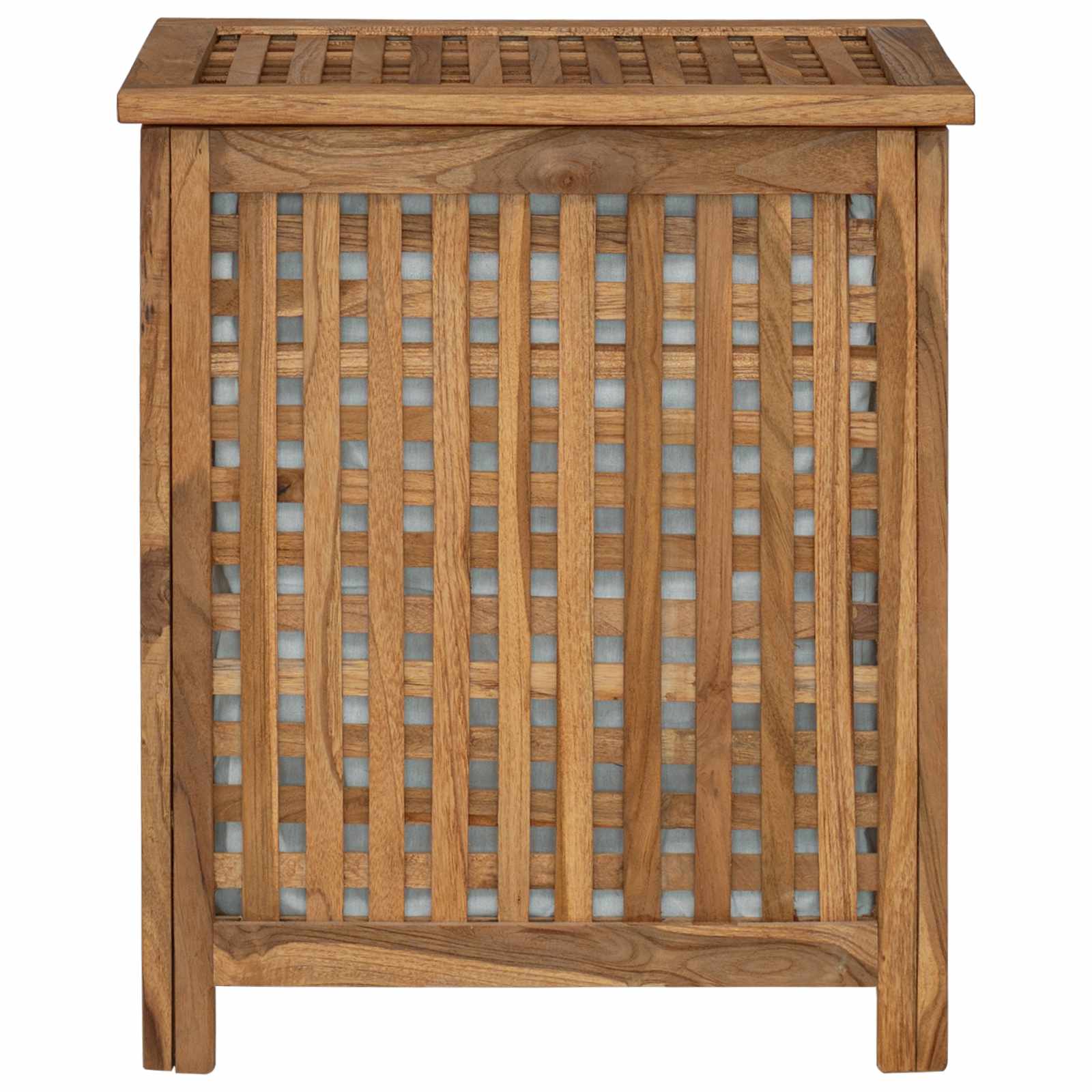 Laundry Basket Natural Solid Teak Wood