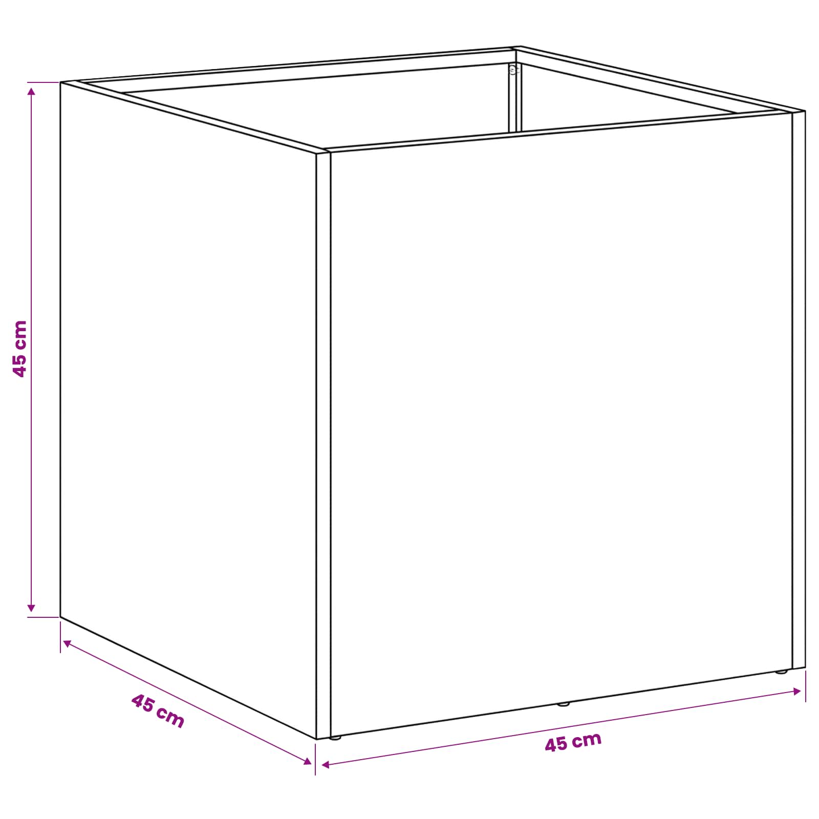 Garden Planter 2 pcs Anthracite 45 x 45 x 45 cm