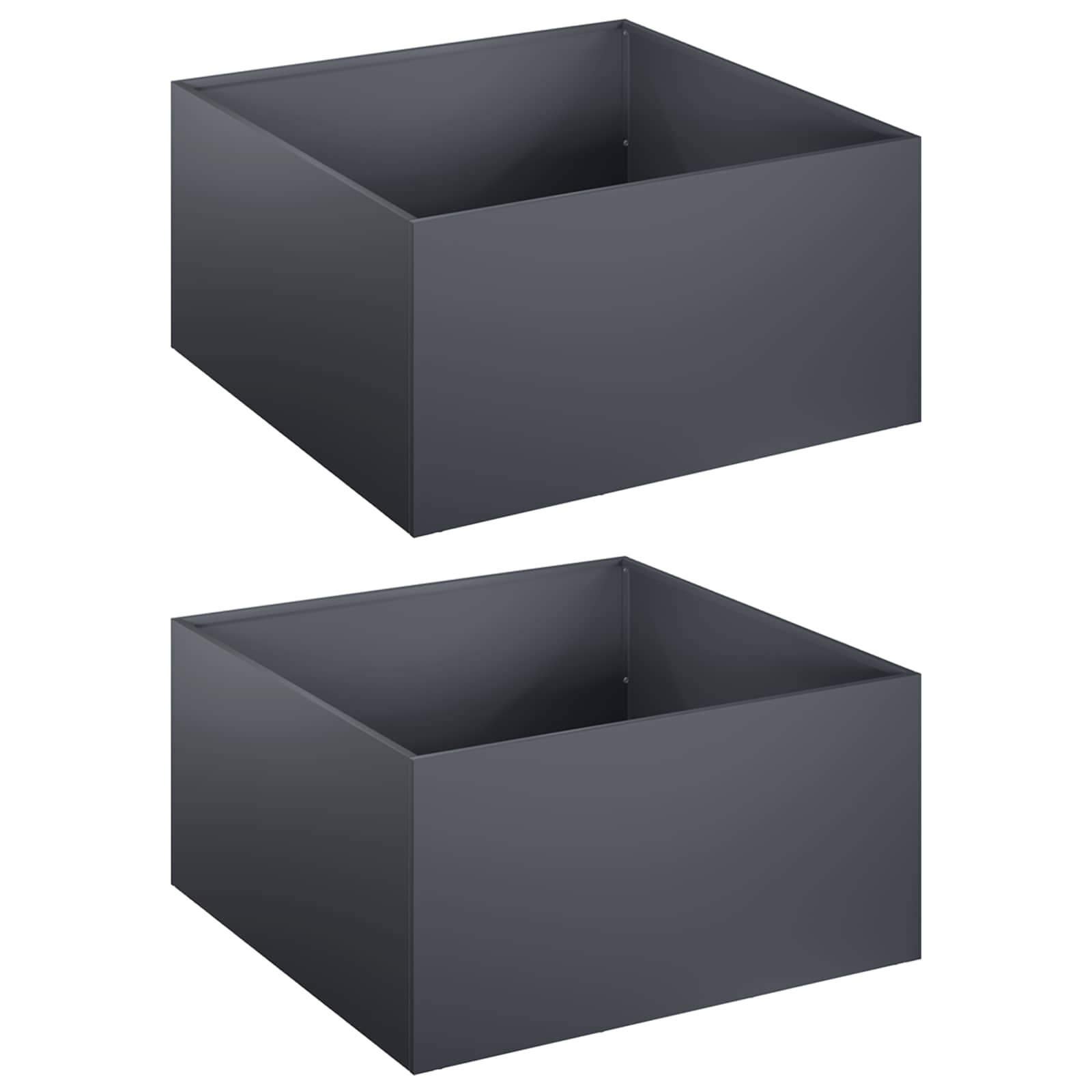 Garden Planter 2 pcs Anthracite 60 x 60 x 30 cm