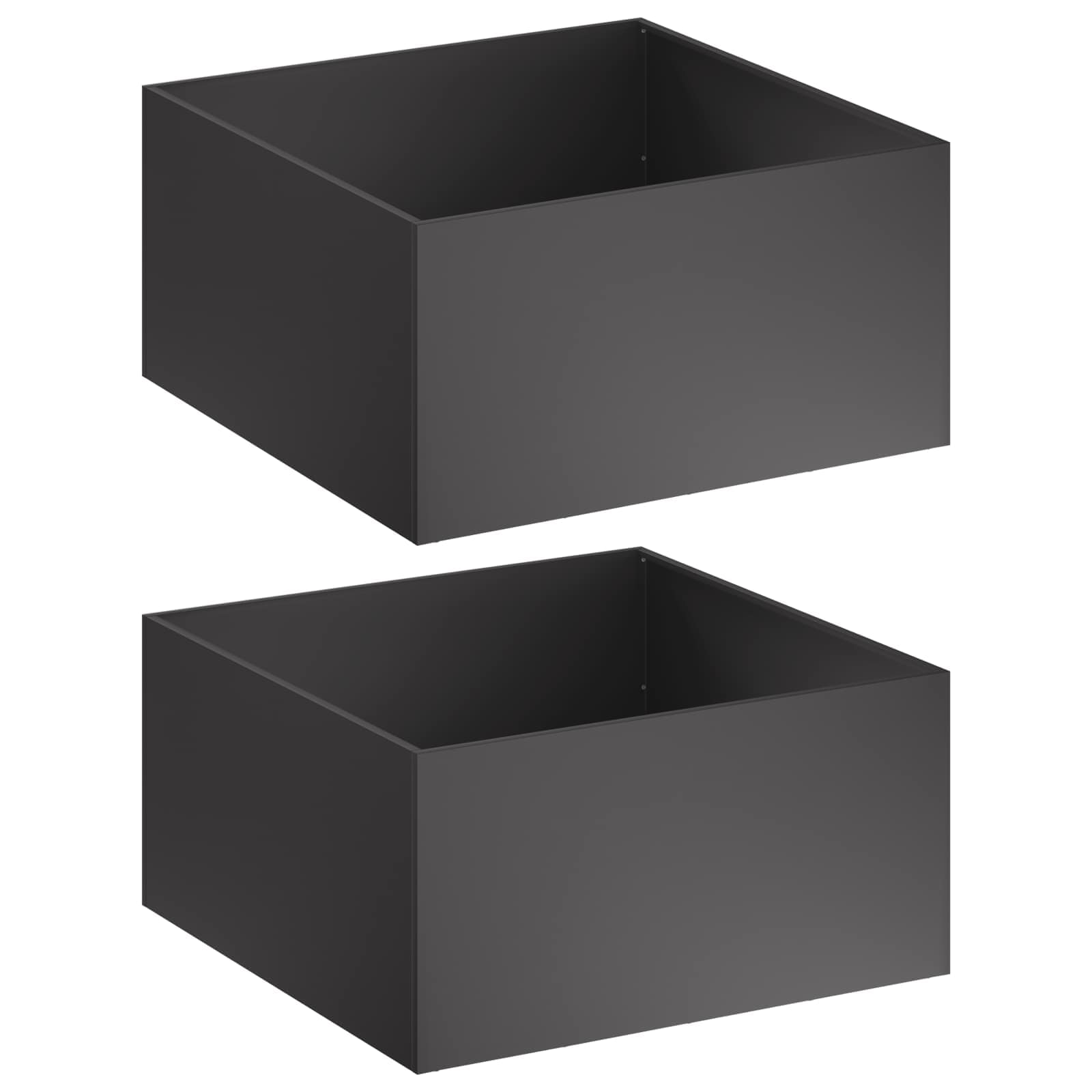 Garden Planter 2 pcs Black 80 x 80 x 40 cm Cold-rolled Steel