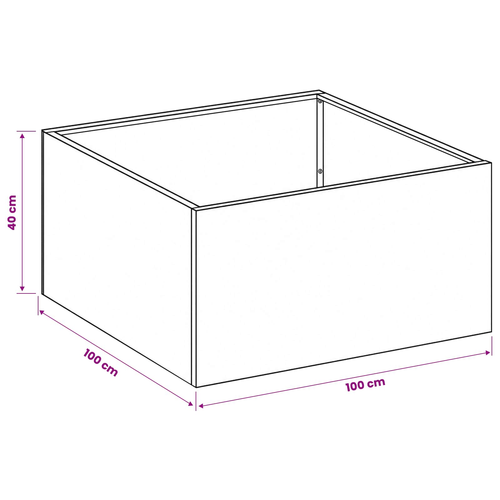 Garden Planter 2 pcs Black 100 x 100 x 40 cm Cold-rolled Steel