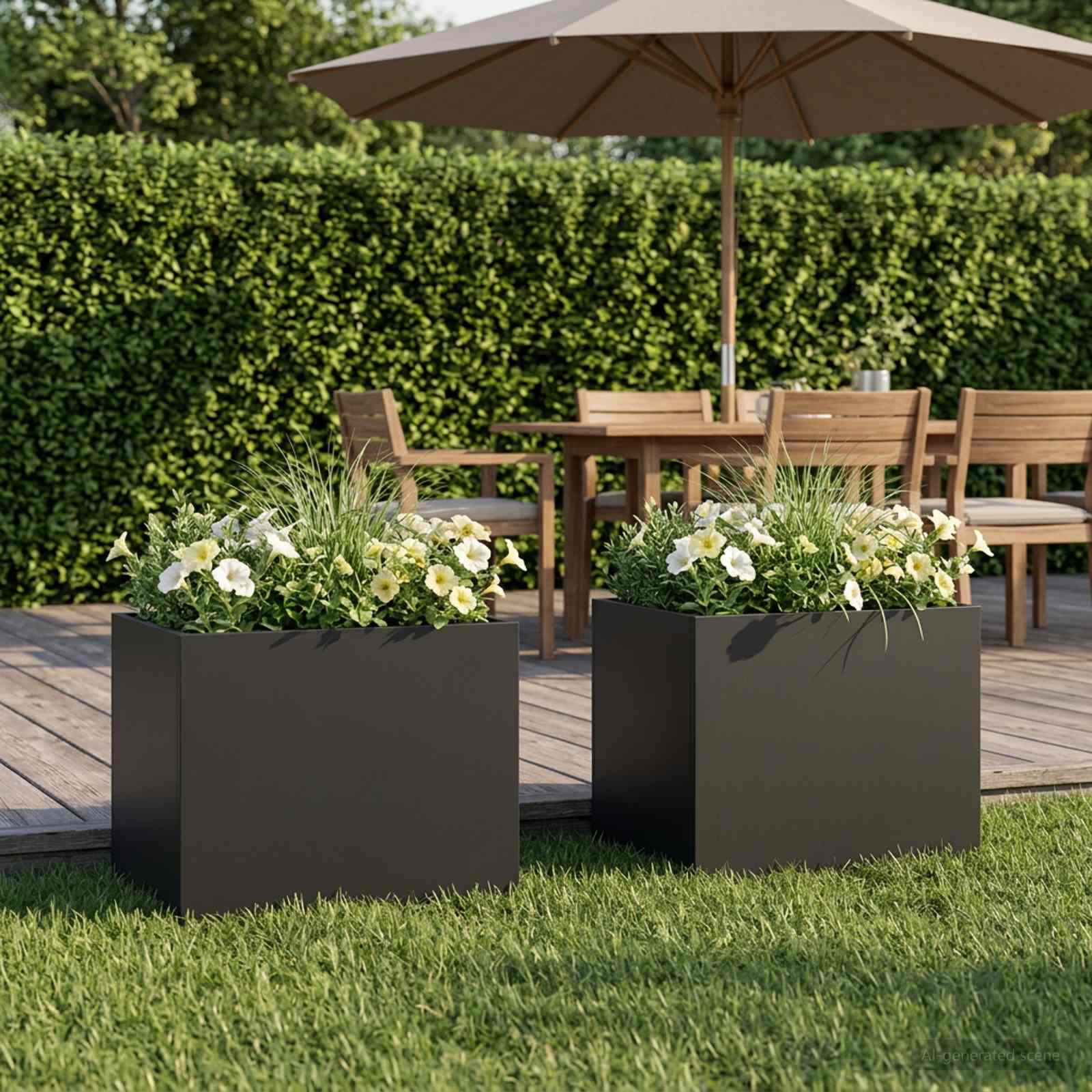 Garden Planter 2 pcs Black 40 x 30 x 30 cm Cold-rolled Steel
