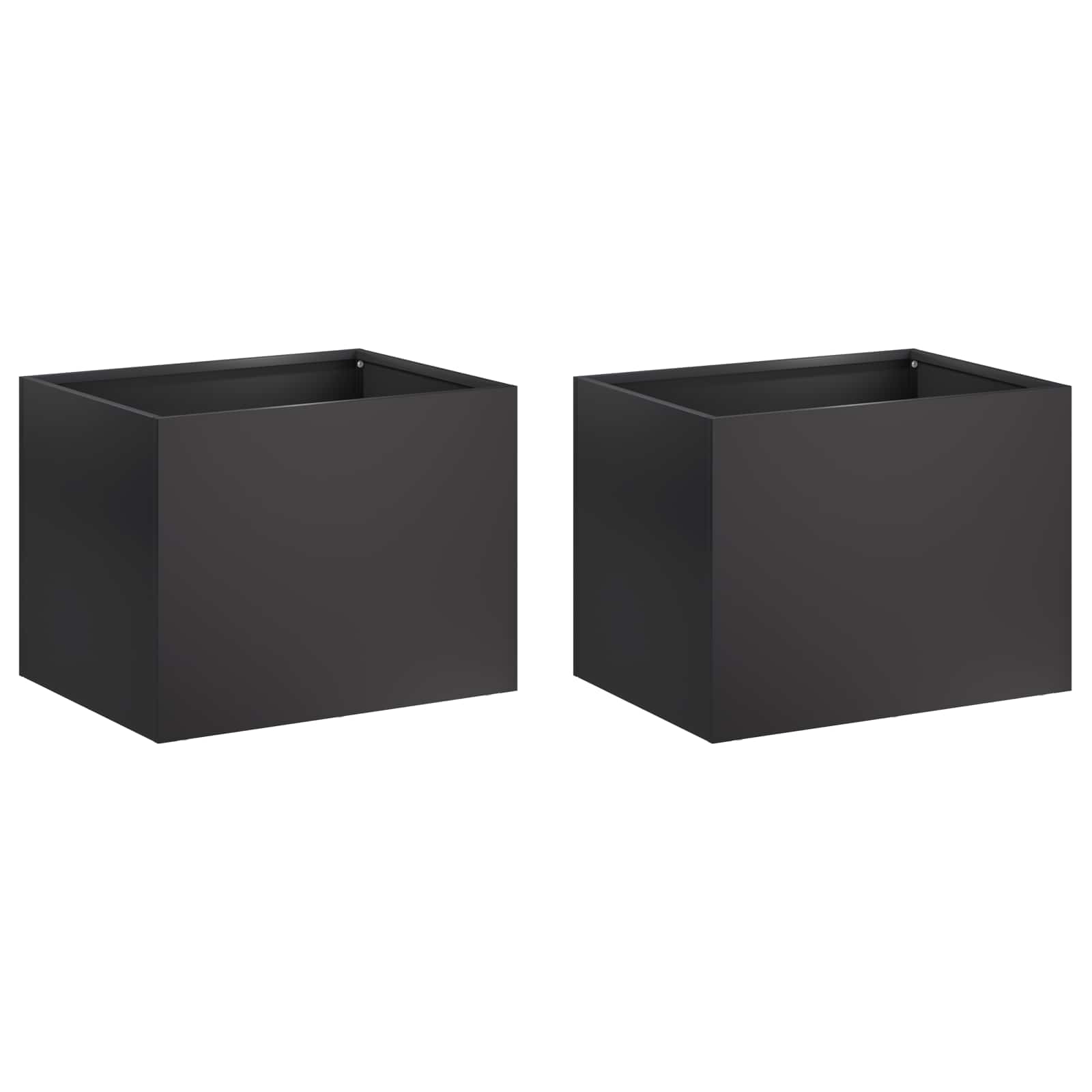 Garden Planter 2 pcs Black 40 x 30 x 30 cm Cold-rolled Steel