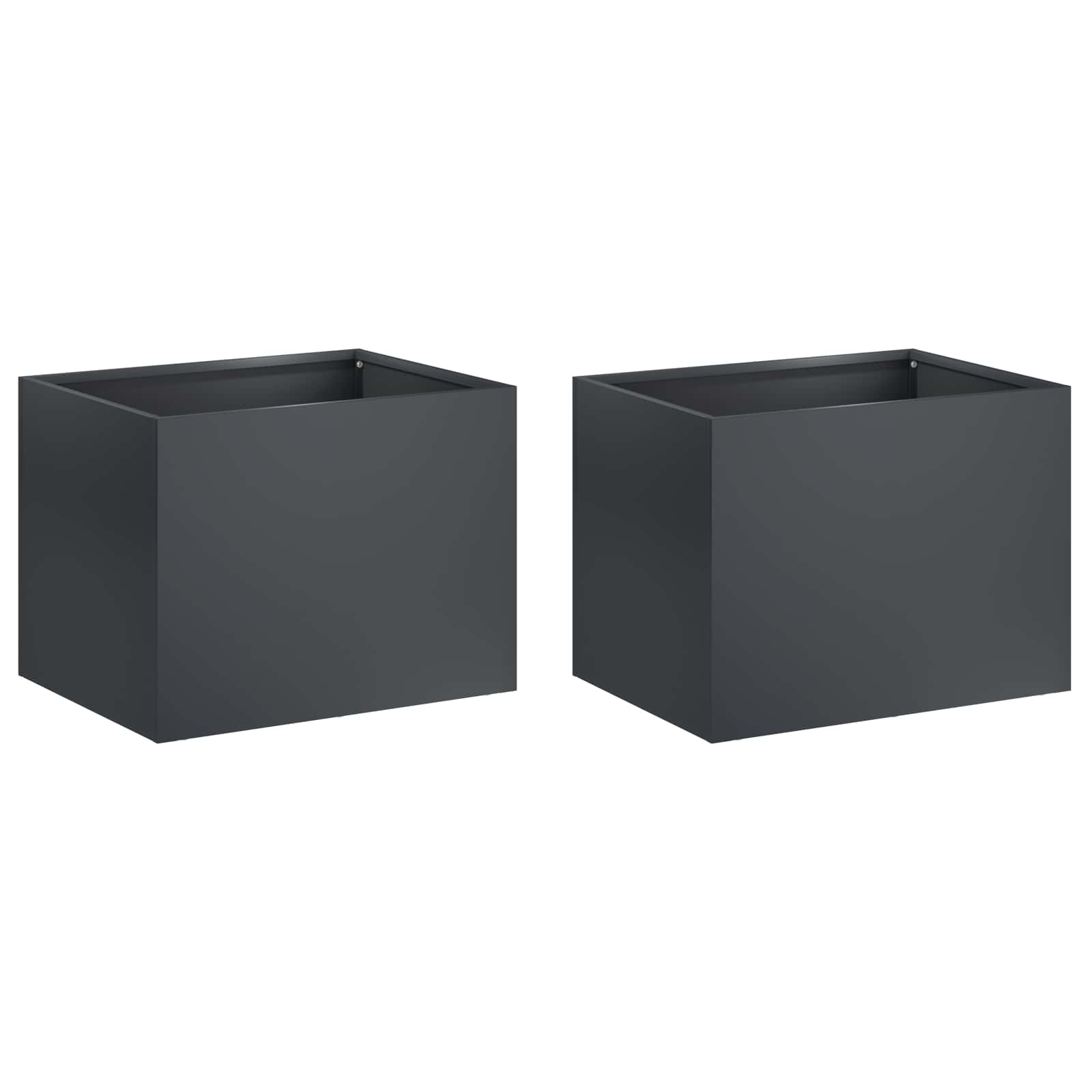 Garden Planter 2 pcs Anthracite 40 x 30 x 30 cm