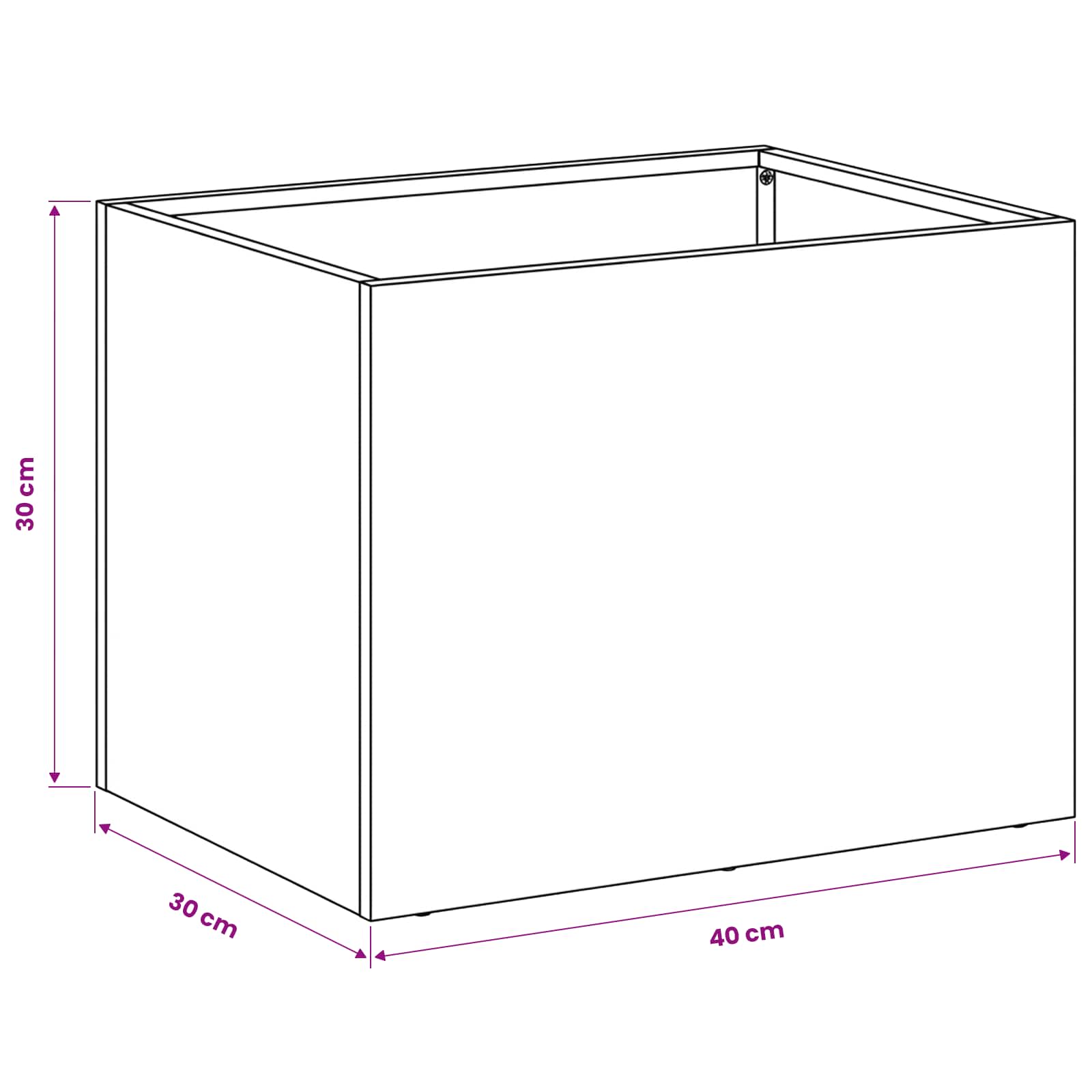 Garden Planter 2 pcs Anthracite 40 x 30 x 30 cm