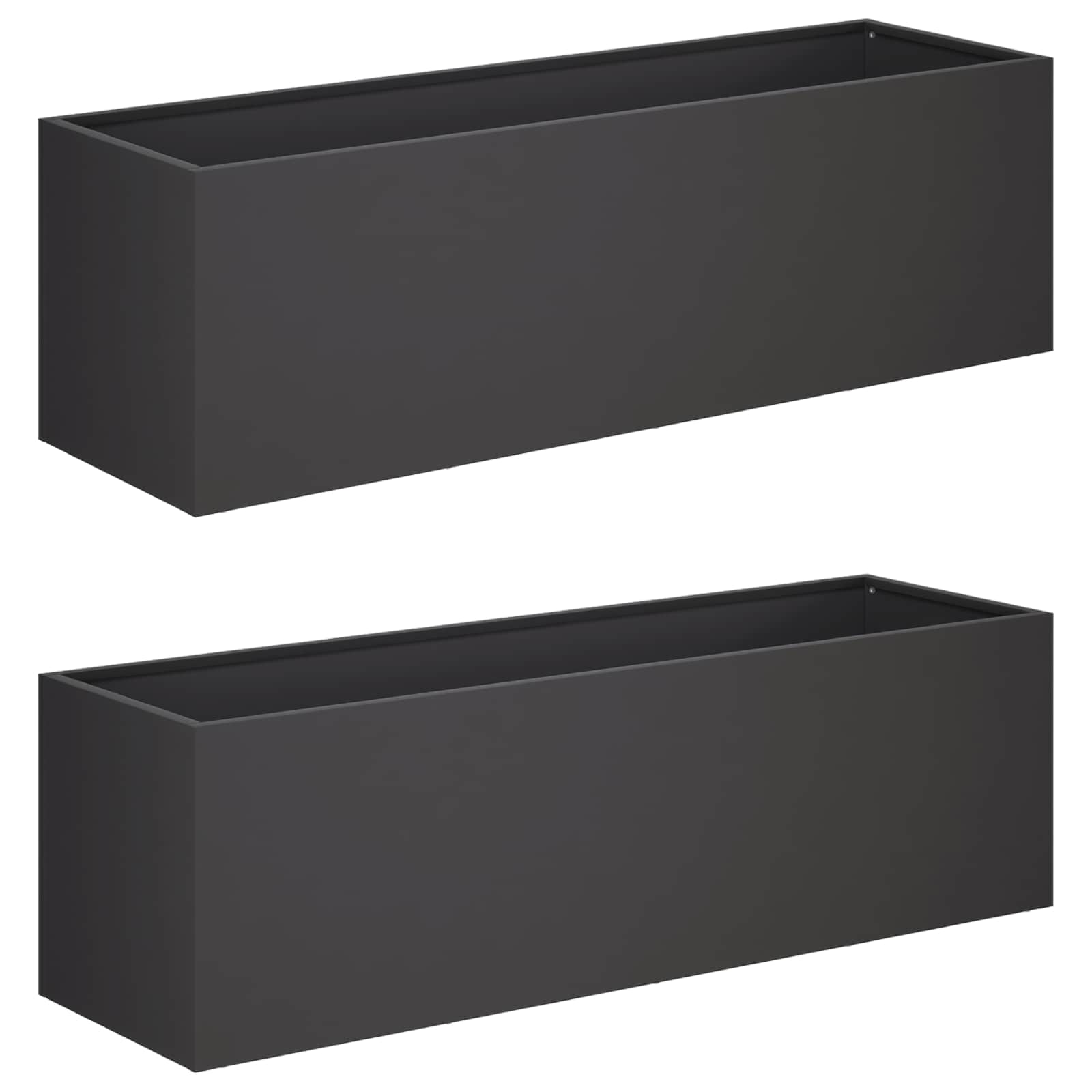 Garden Planter 2 pcs Black 80 x 30 x 30 cm Cold-rolled Steel