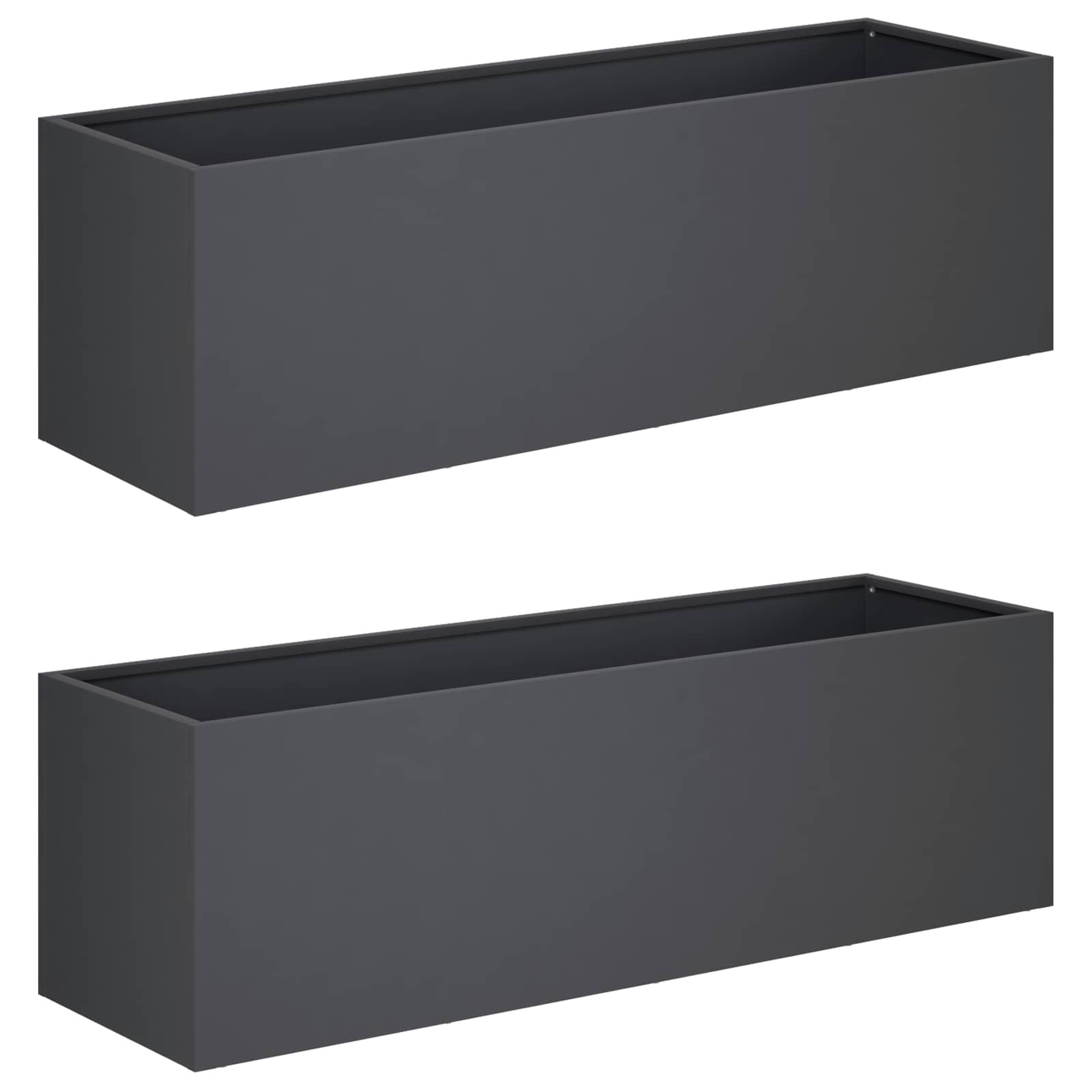 Garden Planter 2 pcs Anthracite 80 x 30 x 30 cm