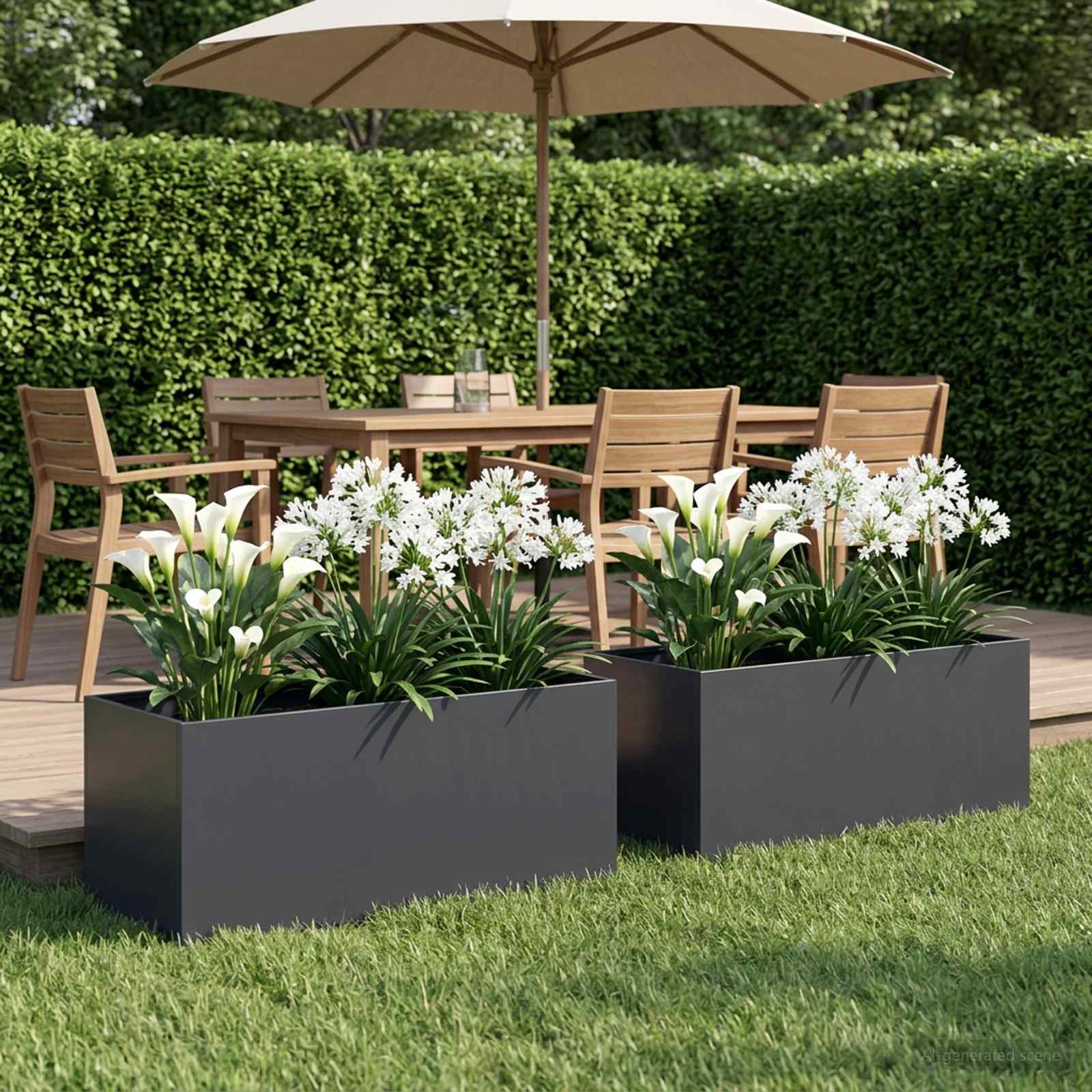 Garden Planter 2 pcs Anthracite 80 x 40 x 40 cm
