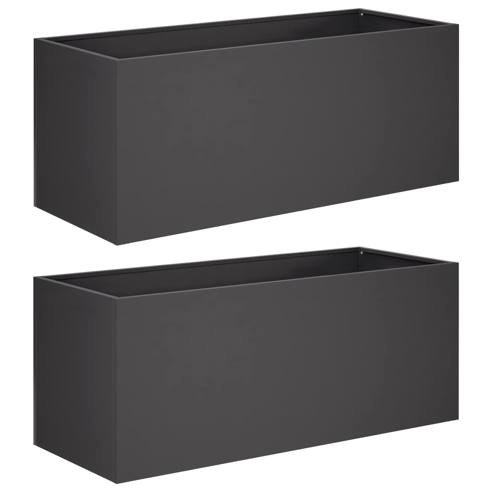 Garden Planter 2 pcs Black 100 x 40 x 40 cm Cold-rolled Steel
