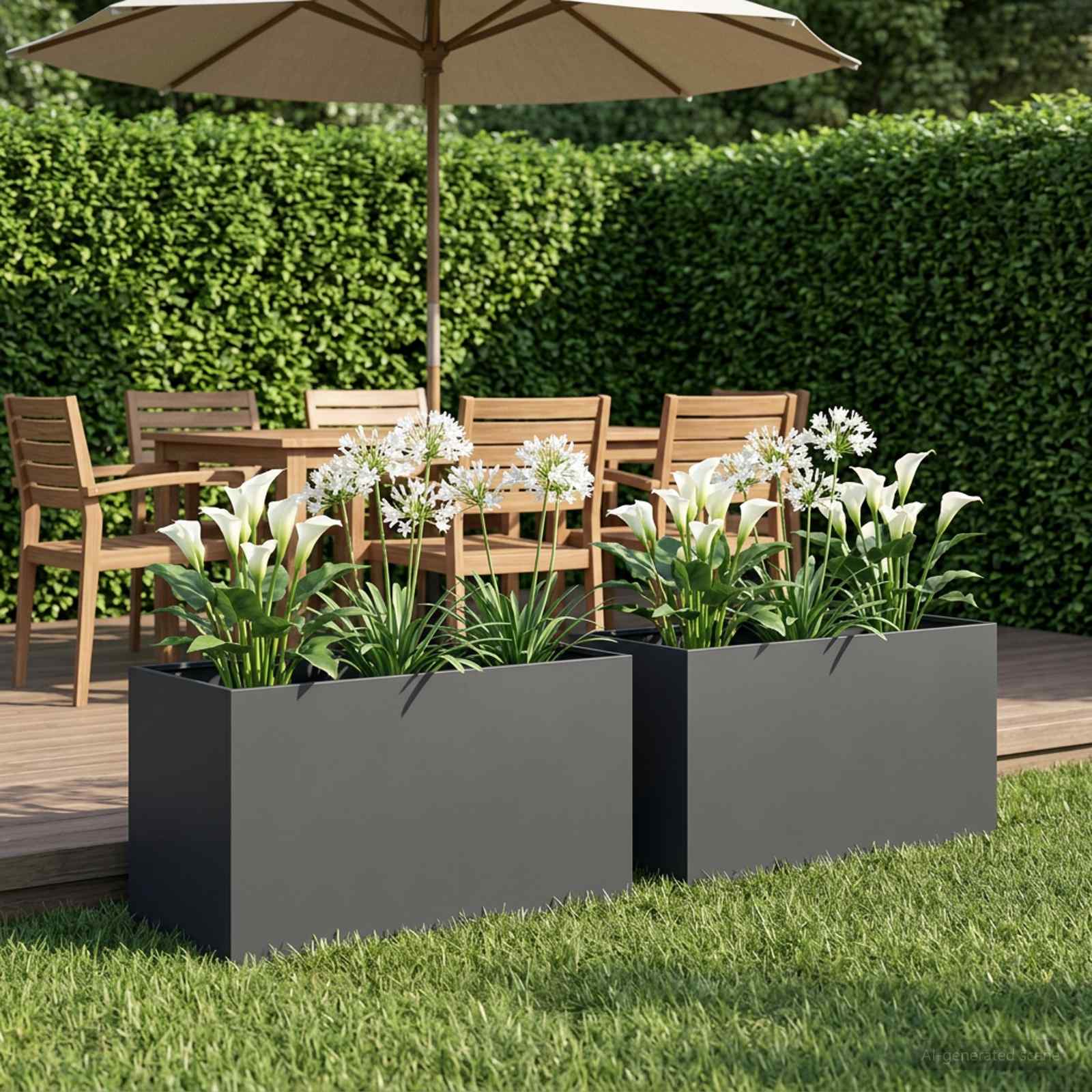 Garden Planter 2 pcs Anthracite 80 x 50 x 50 cm