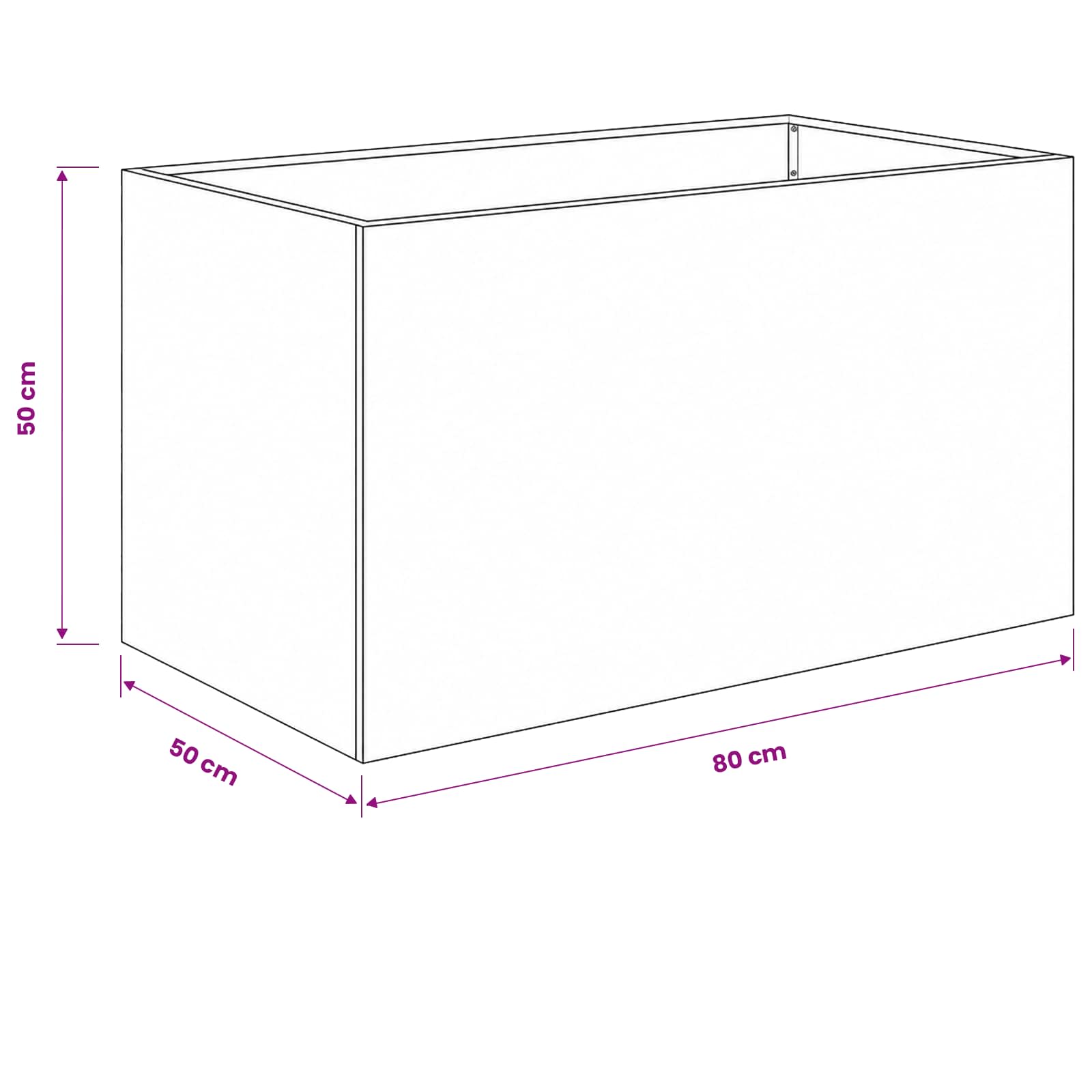 Garden Planter 2 pcs Anthracite 80 x 50 x 50 cm