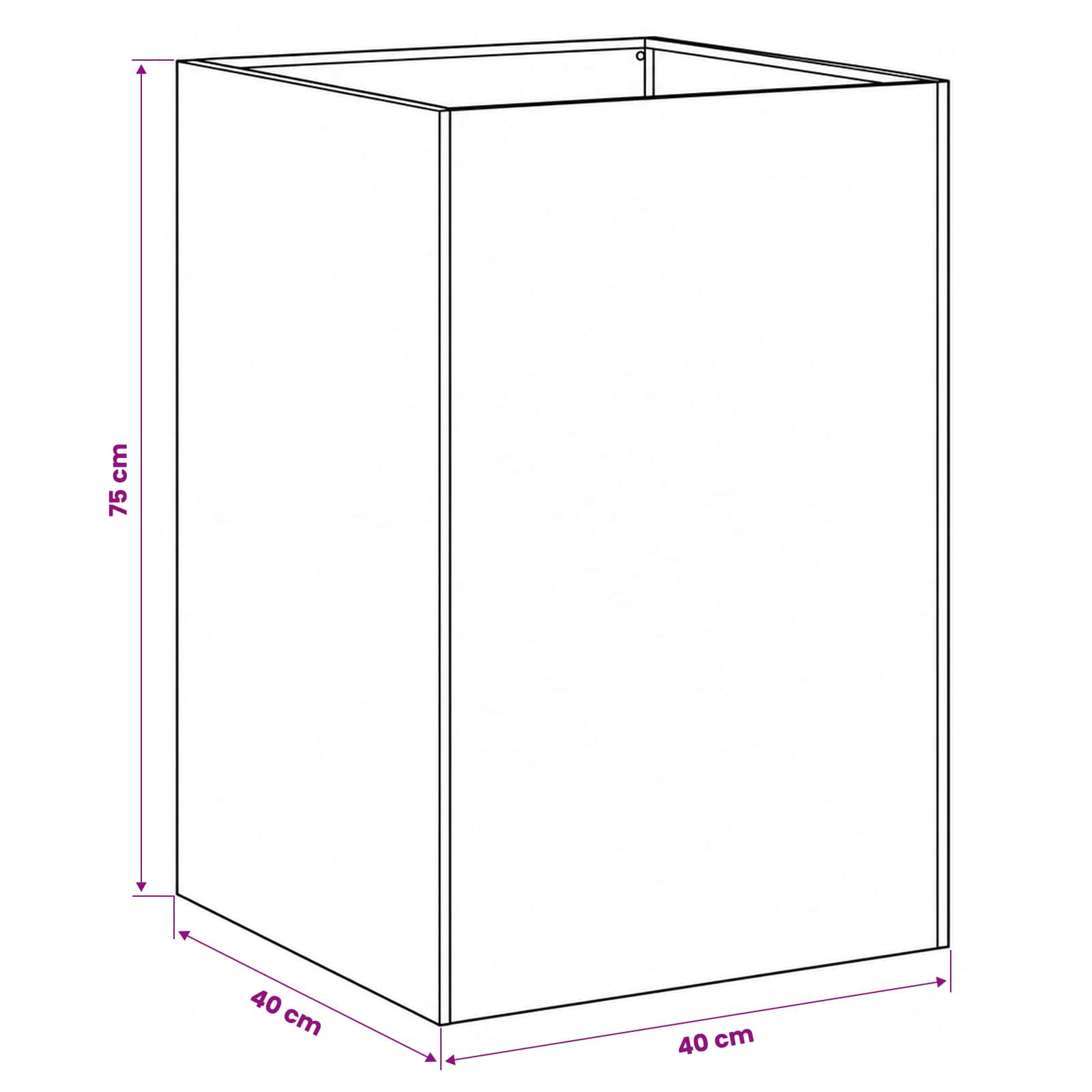 Garden Planter 2 pcs Anthracite 40 x 40 x 75 cm