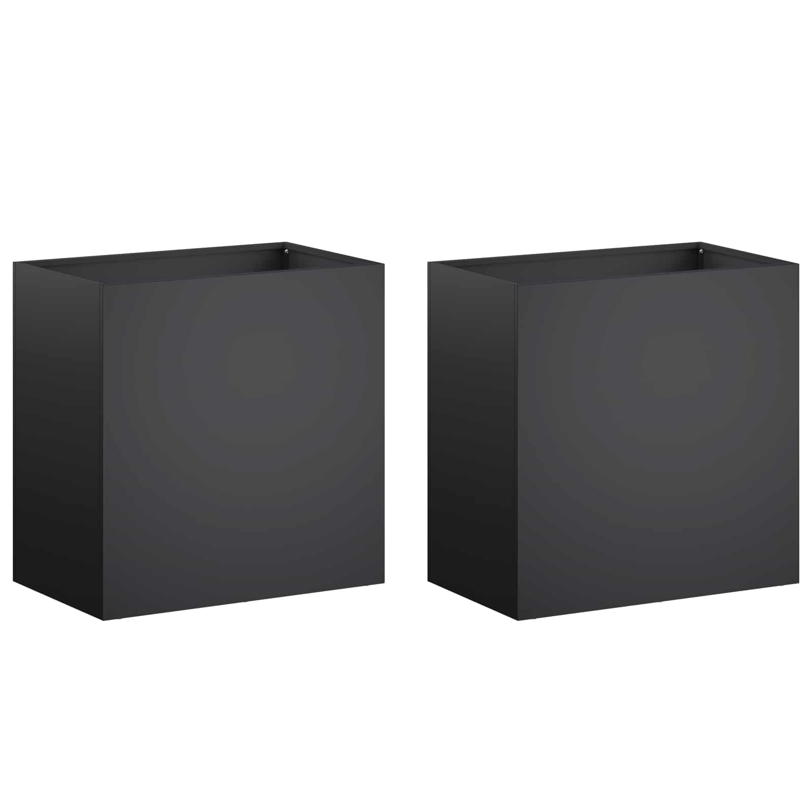 Garden Planter 2 pcs Black 50 x 30 x 40 cm Cold-rolled Steel