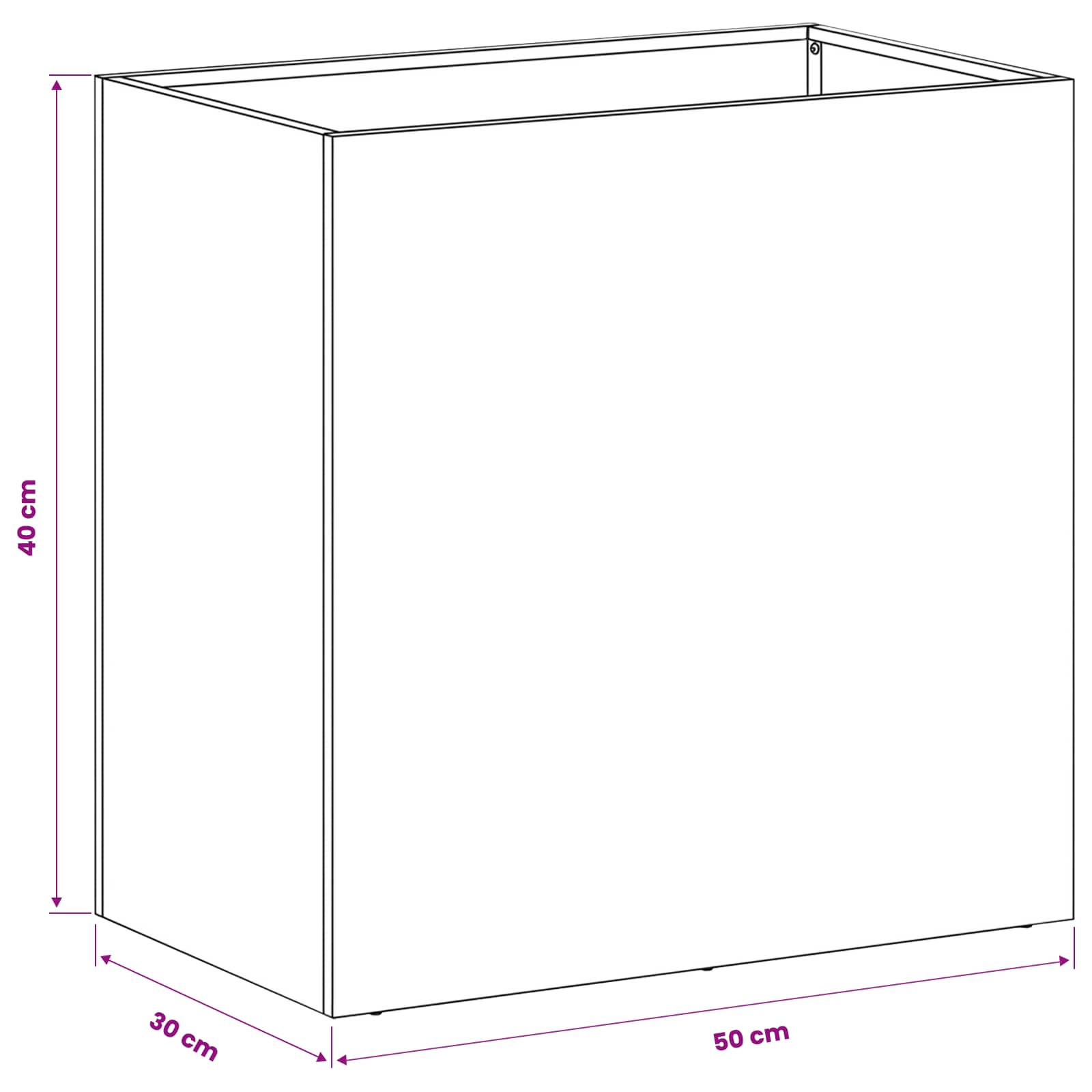 Garden Planter 2 pcs Anthracite 50 x 30 x 40 cm