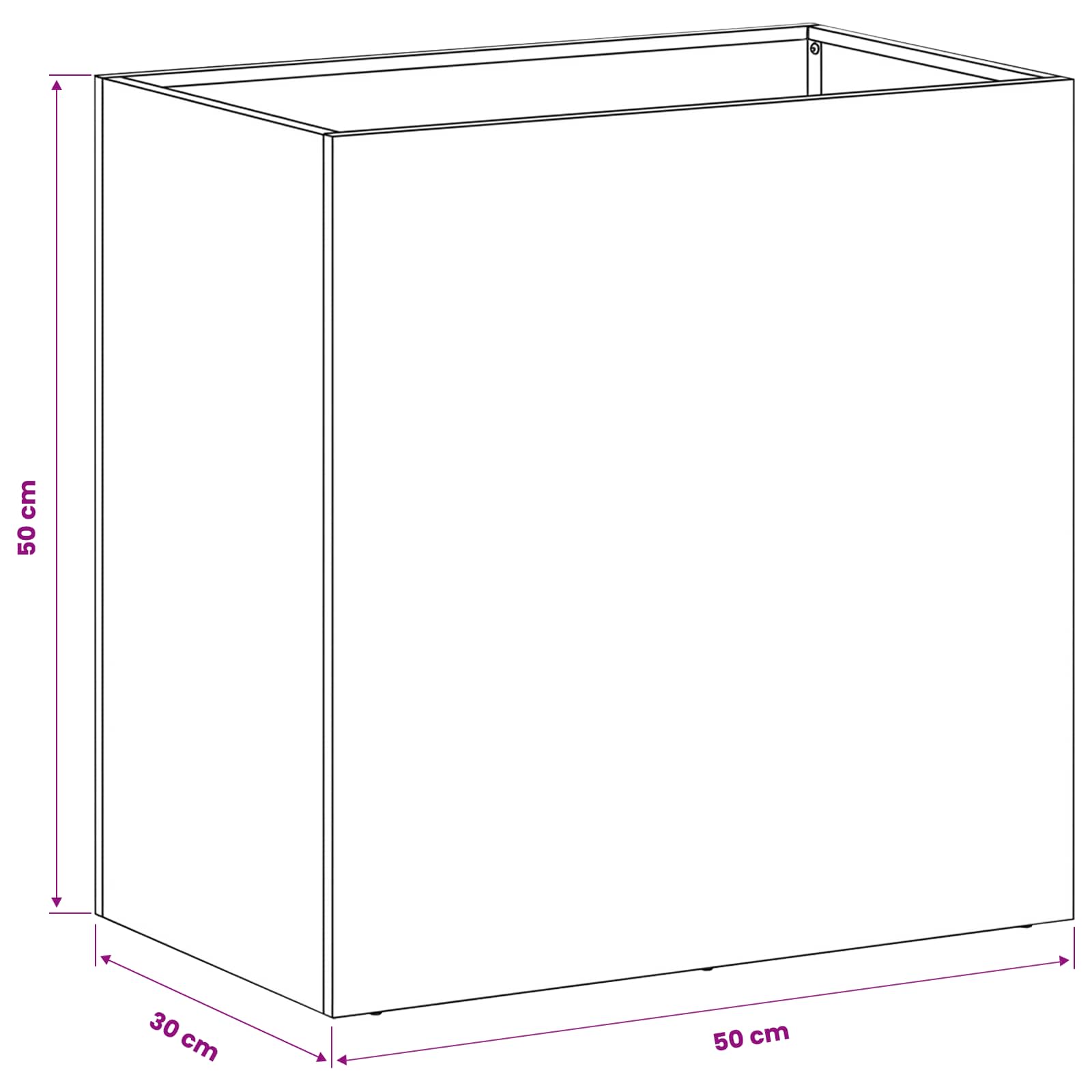 Garden Planter 2 pcs Black 50 x 30 x 50 cm Cold-rolled Steel