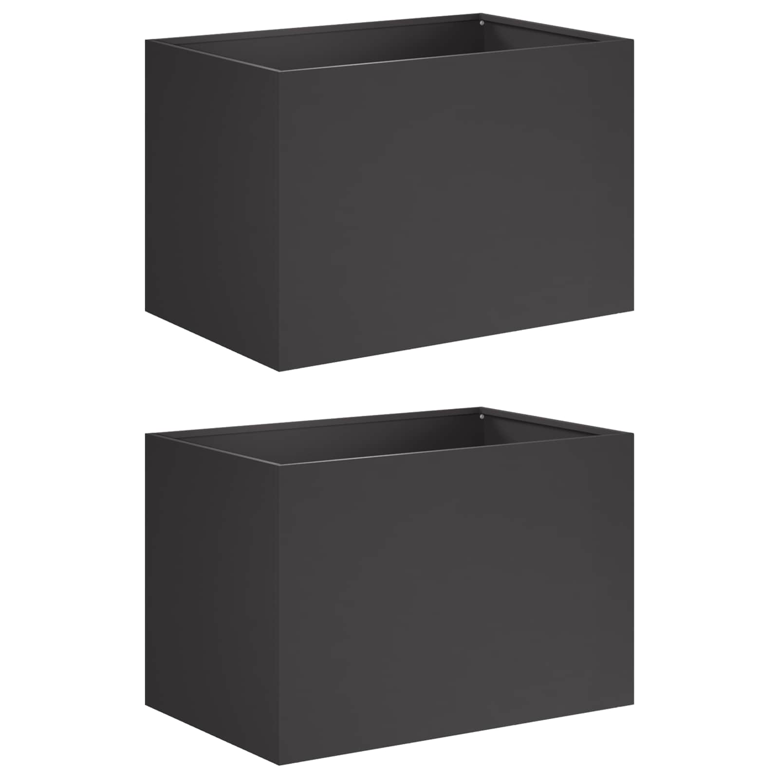 Garden Planter 2 pcs Black 50 x 40 x 40 cm Cold-rolled Steel
