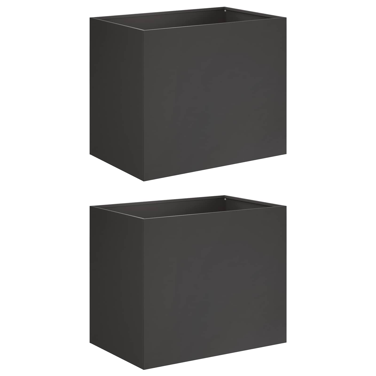 Garden Planter 2 pcs Black 50 x 40 x 50 cm Cold-rolled Steel