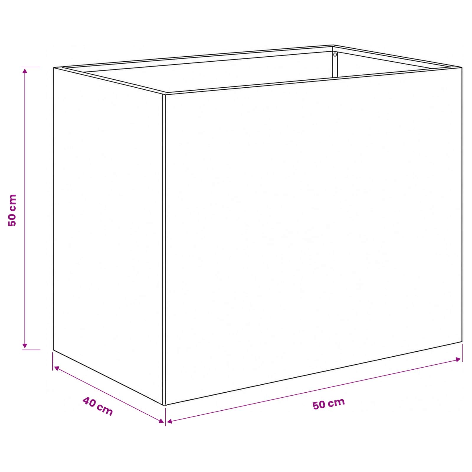 Garden Planter 2 pcs Anthracite 50 x 40 x 50 cm
