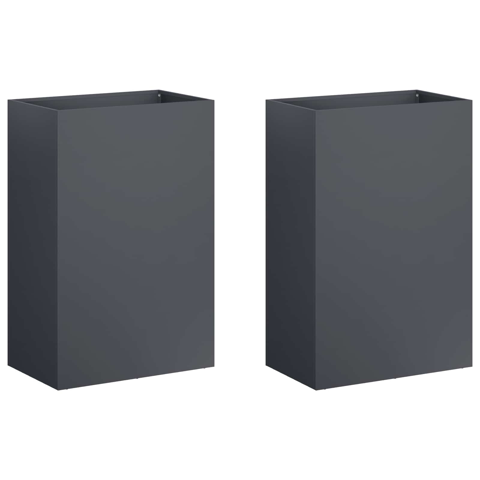 Garden Planter 2 pcs Anthracite 50 x 40 x 75 cm