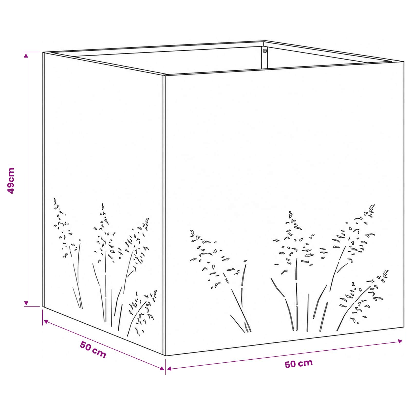 Garden Planter 2 pcs Black 50 x 50 x 49 cm Cold-rolled Steel