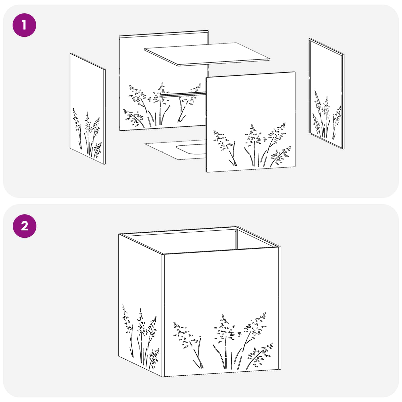 Garden Planter 2 pcs Anthracite 50 x 50 x 49 cm