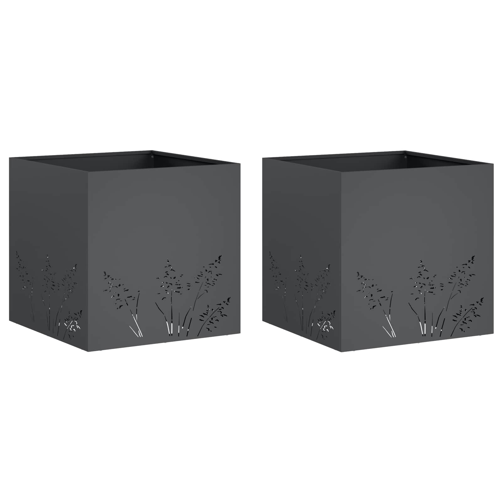 Garden Planter 2 pcs Anthracite 50 x 50 x 49 cm