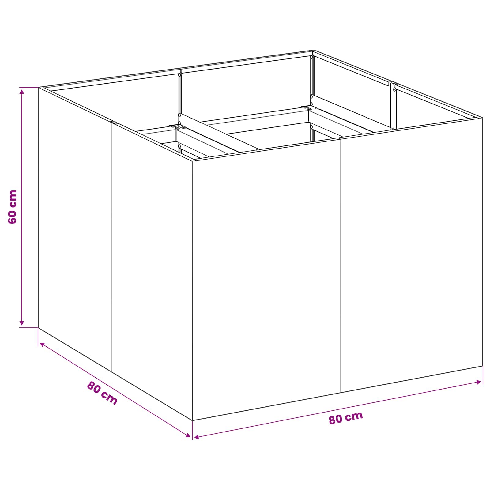 Garden Planter Anthracite 80 x 80 x 60 cm Cold-rolled Steel