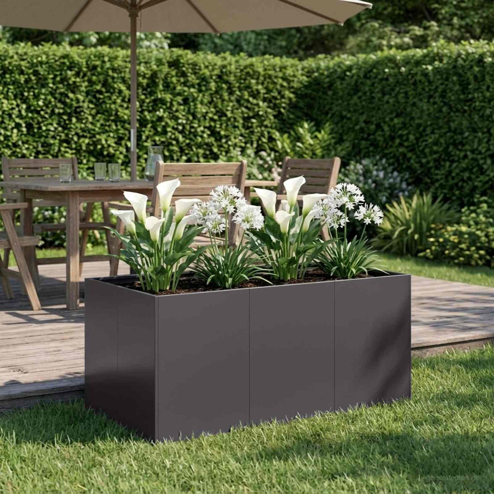 Garden Planter Black 120 x 80 x 60 cm Cold-rolled Steel