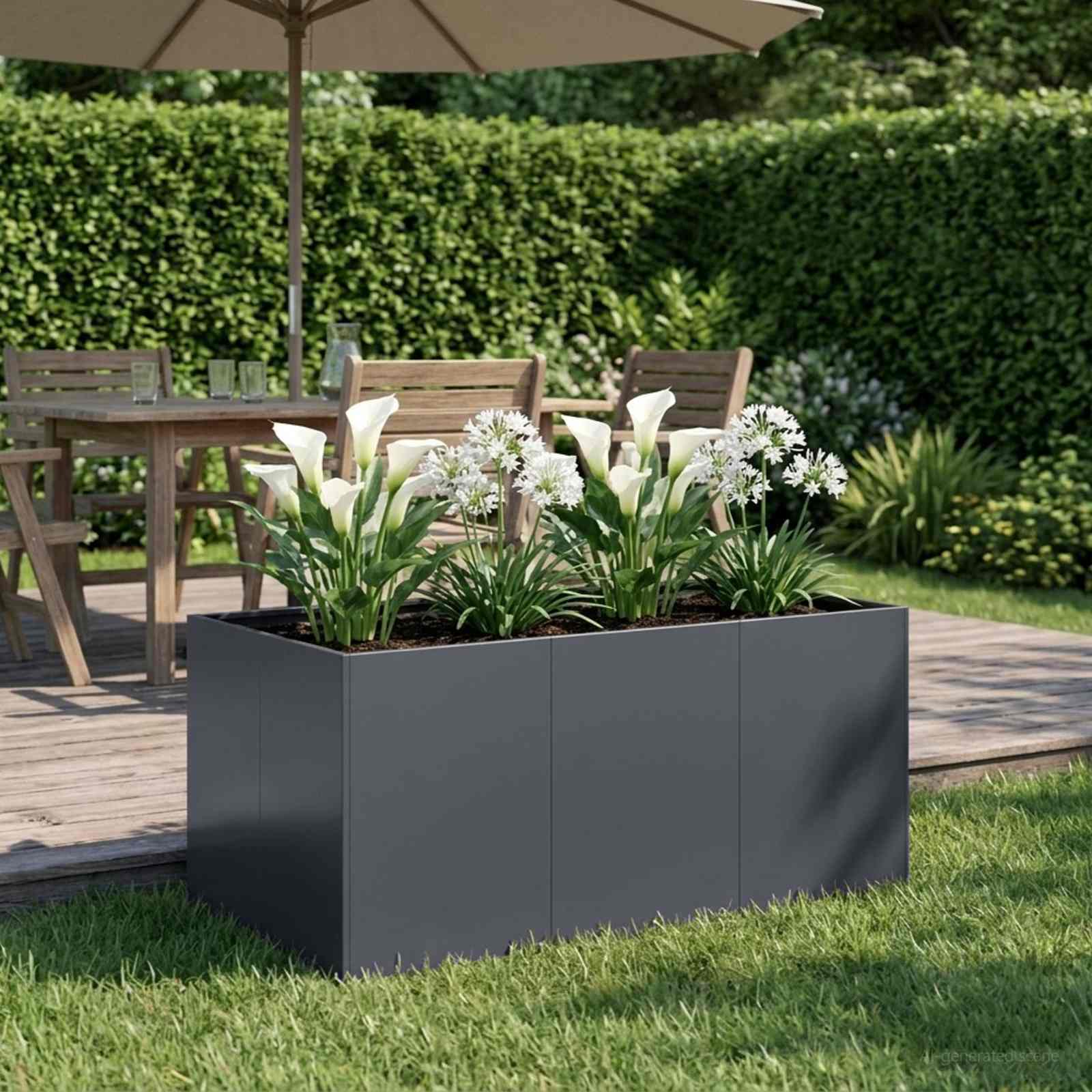 Garden Planter Anthracite 120 x 80 x 60 cm Cold-rolled Steel