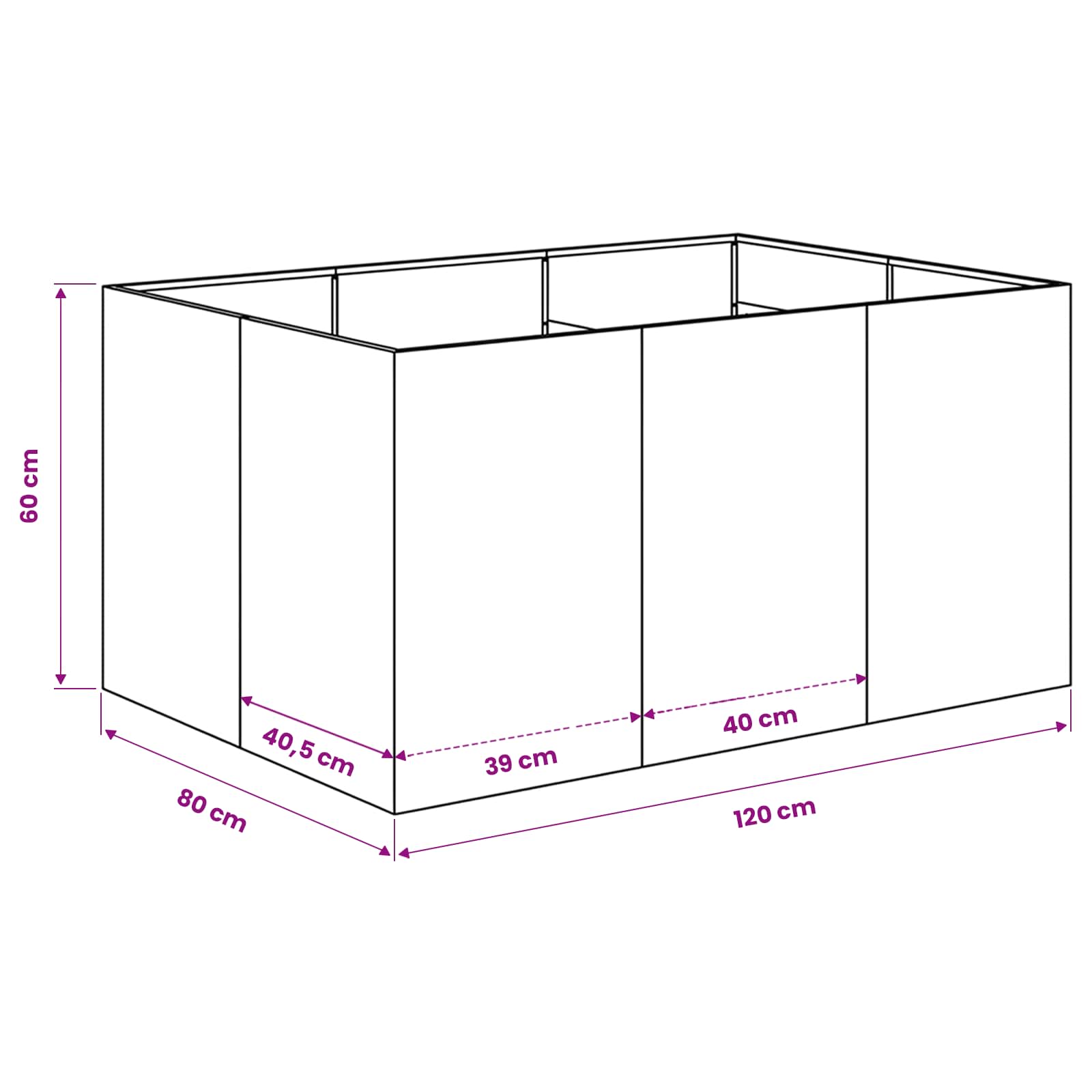 Garden Planter Anthracite 120 x 80 x 60 cm Cold-rolled Steel