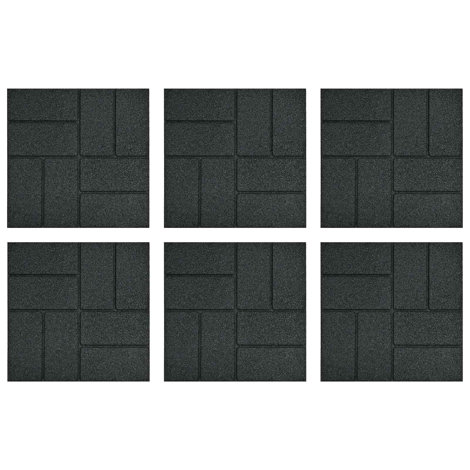 Stepping Stone 6 pcs Black 40.5 x 40.5 x 2 cm Rubber