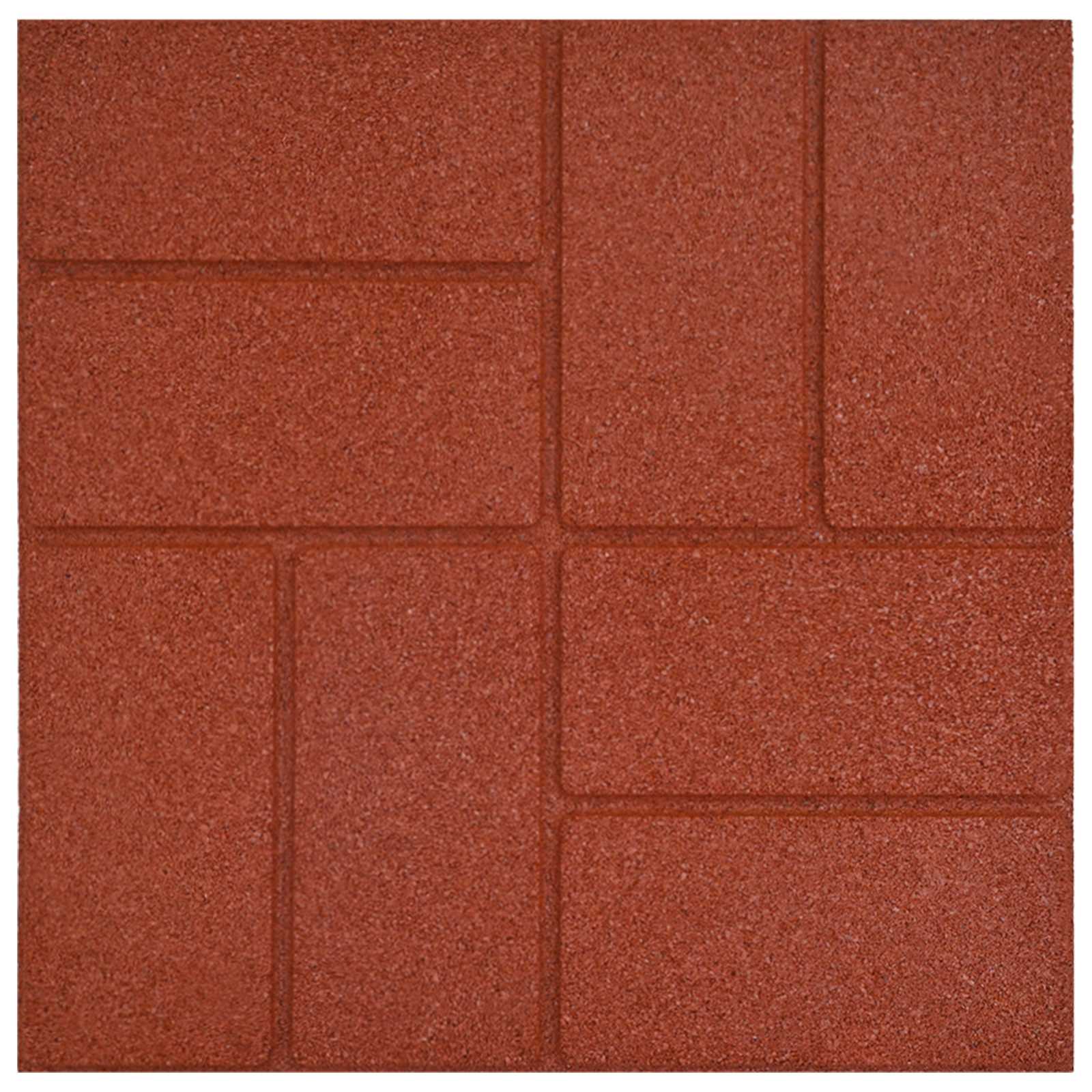 Stepping Stone 6 pcs Red 40.5 x 40.5 x 2 cm Rubber