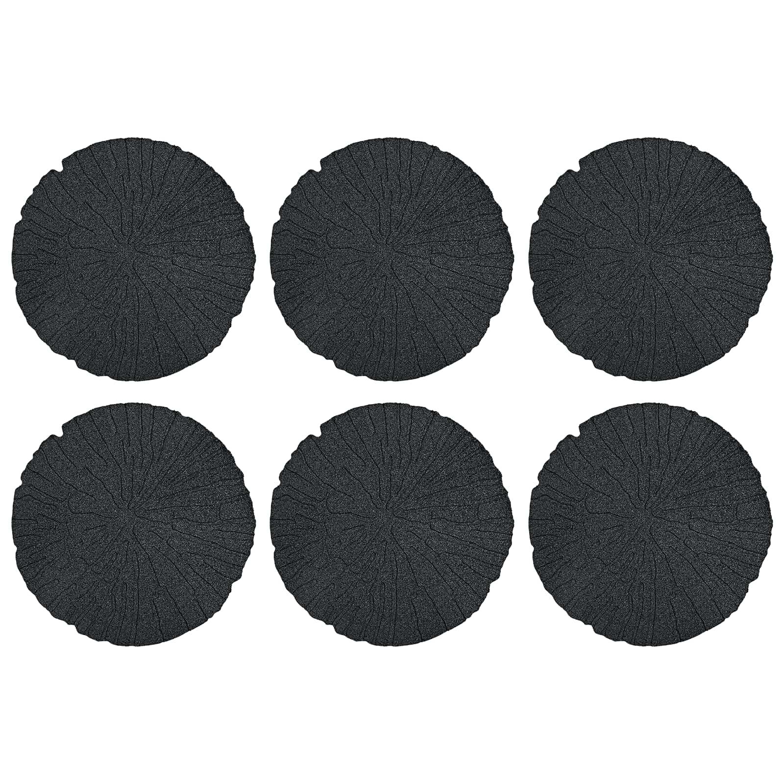 Stepping Stone 6 pcs Black Ø 45 x 1.8 cm Rubber