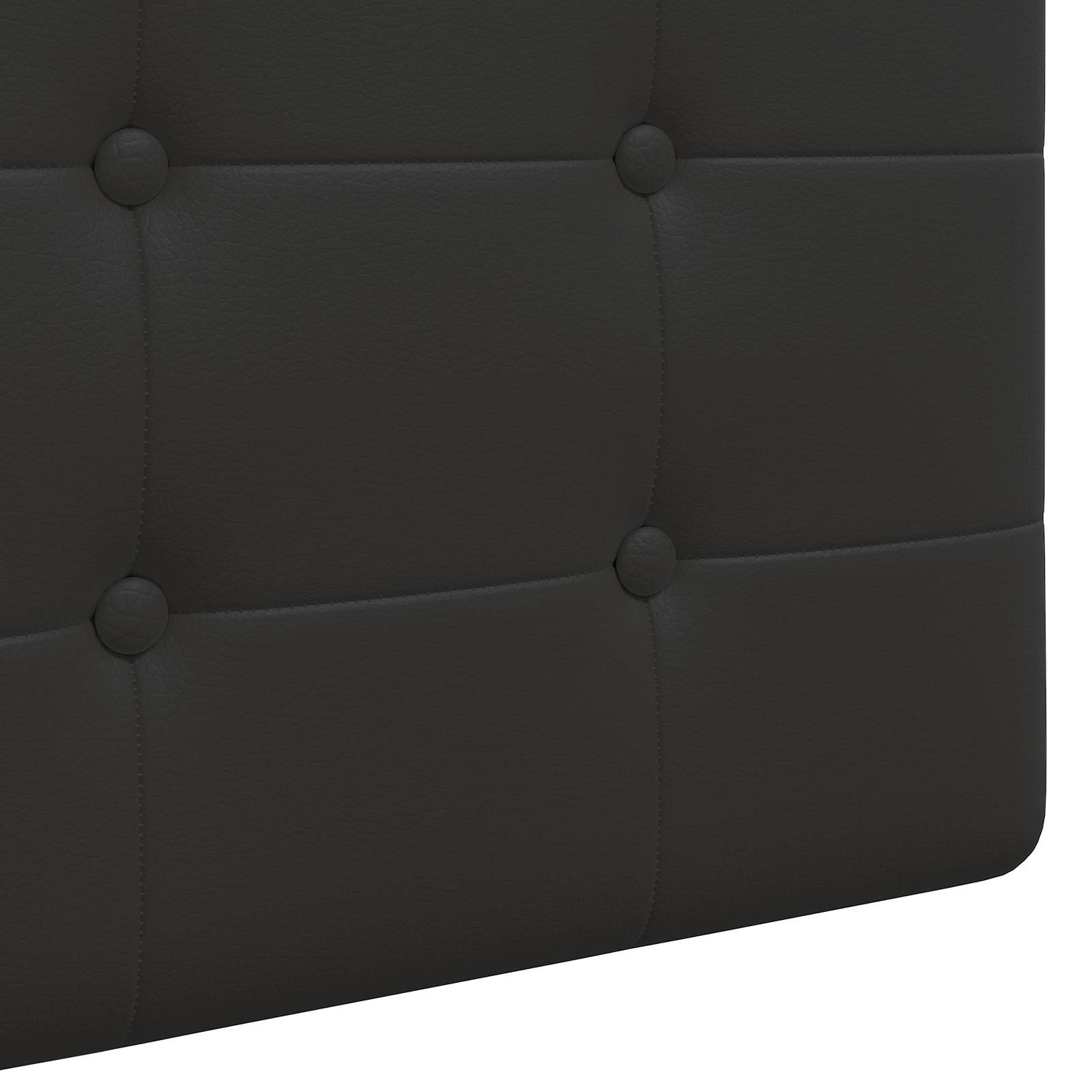 Hanging Headboard Black Faux Leather