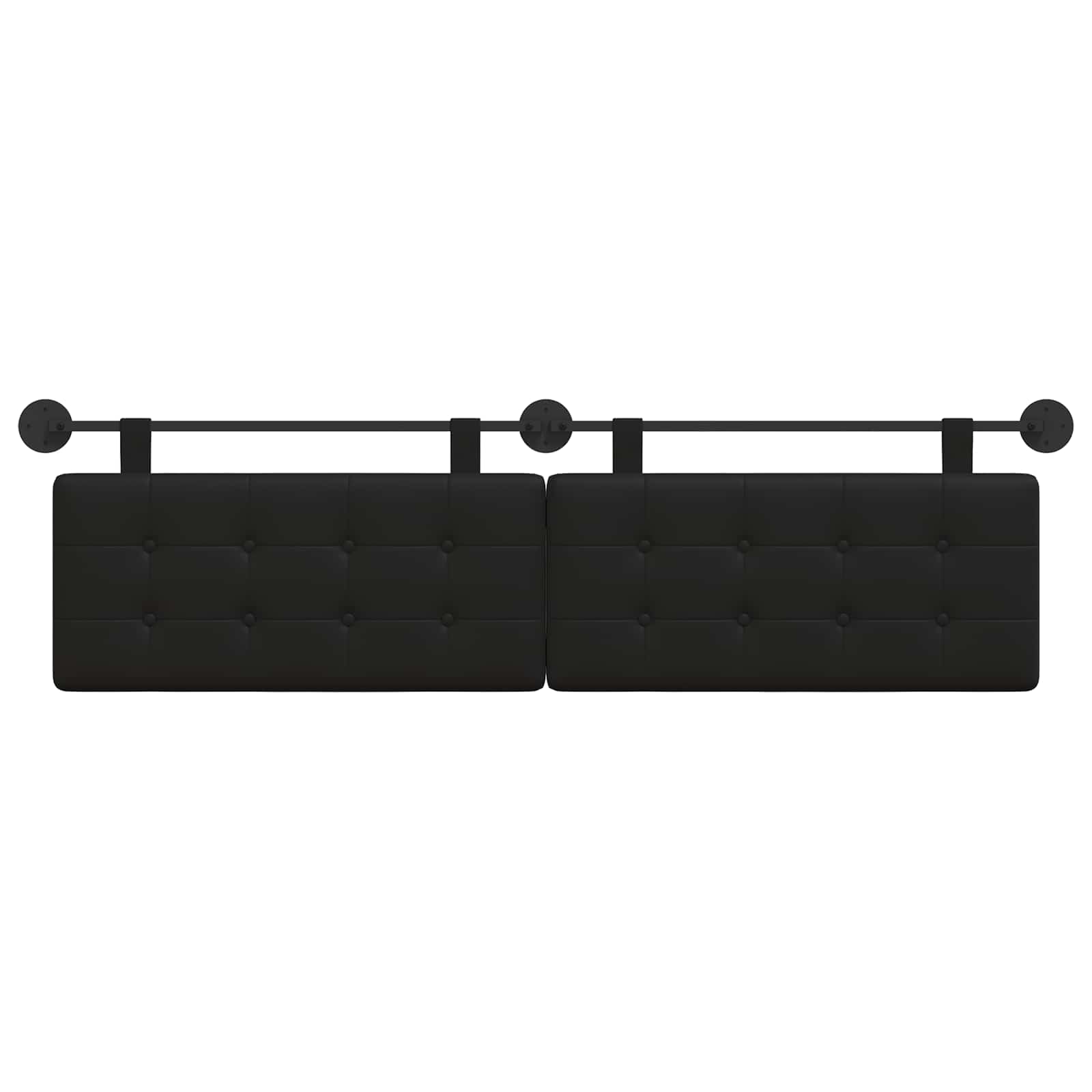 Hanging Headboard Black Faux Leather
