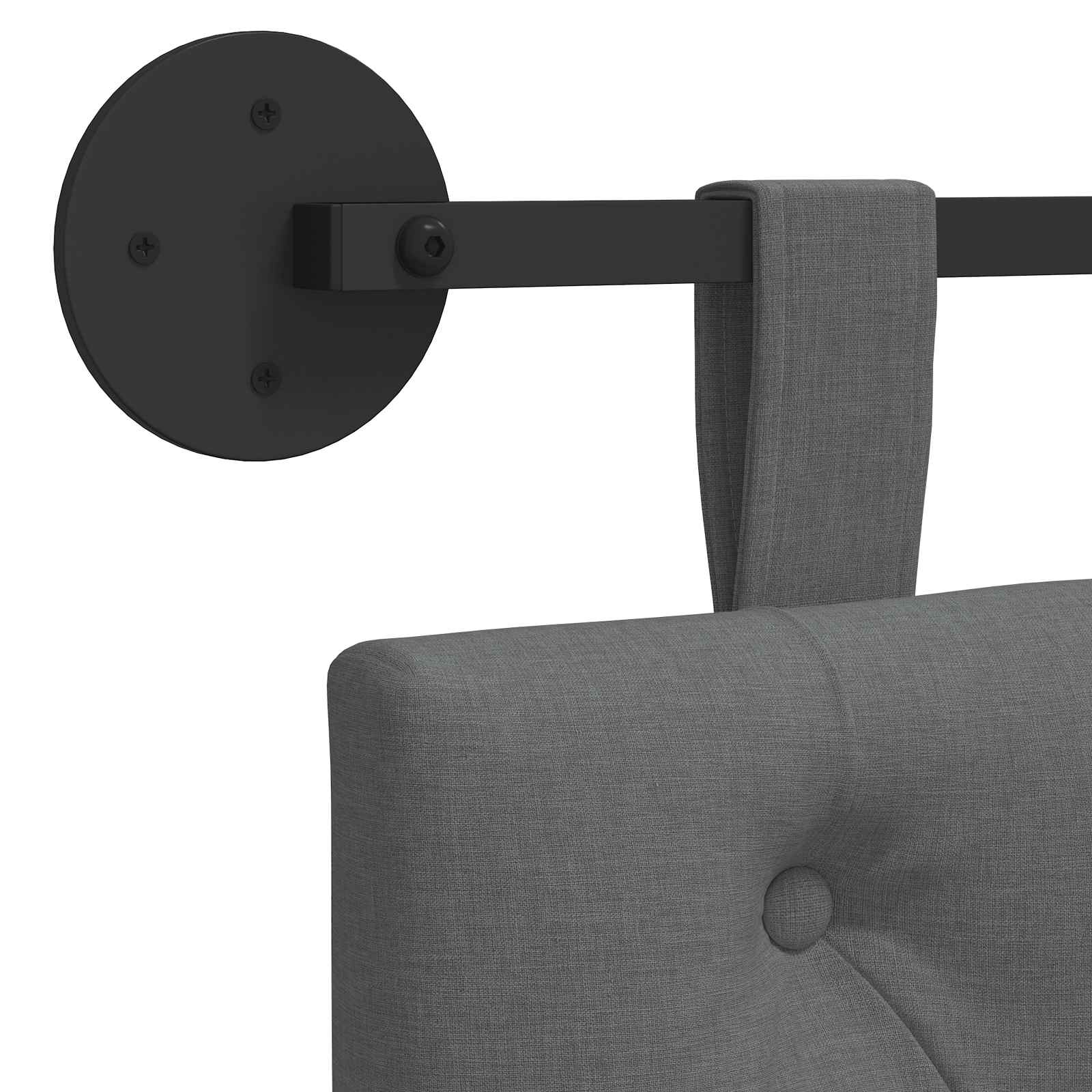 Hanging Headboard Dark Grey Fabric