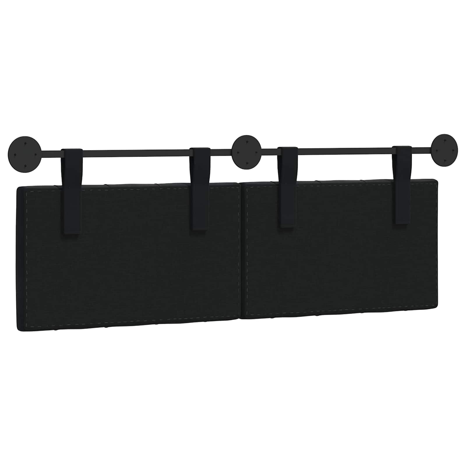 Hanging Headboard with LED Light Black Velvet
