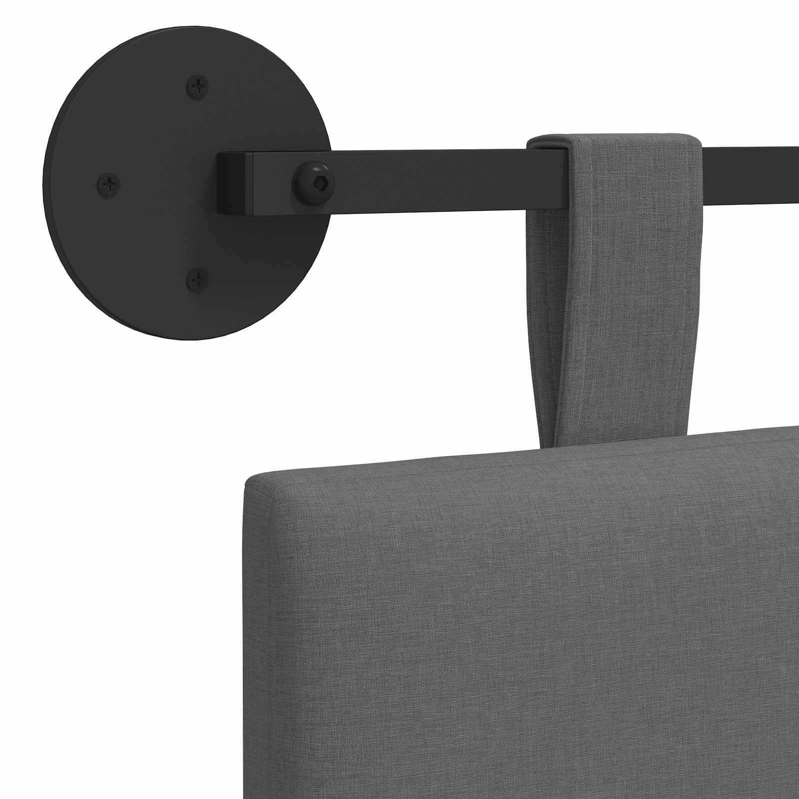 Hanging Headboard Dark Grey Fabric