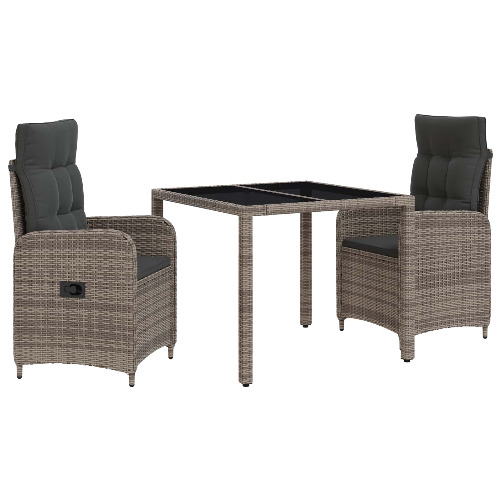 Outdoor Dining Set 3 pcs Light Grey and Dark Grey