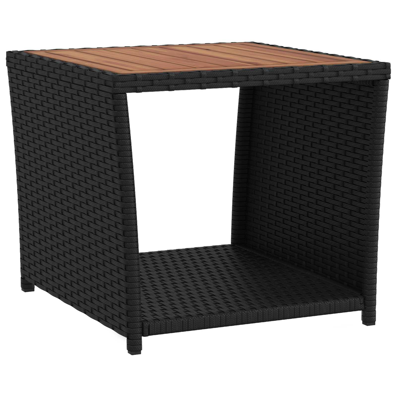 Garden Lounge Set 3 pcs Black PE Rattan and Powder-Coated Steel