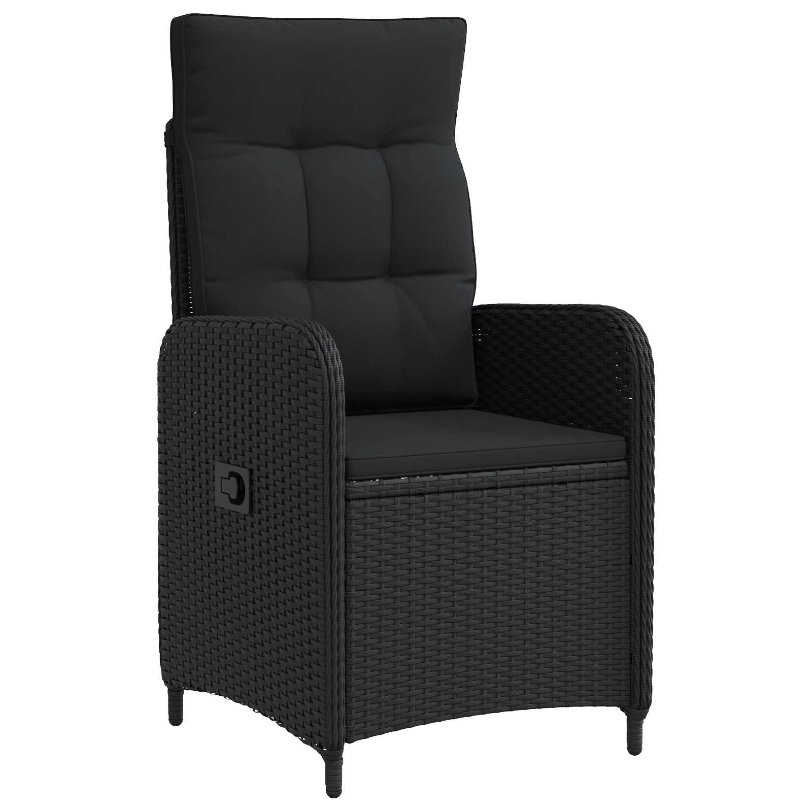 Garden Lounge Set 2 pcs Black PE Rattan and Powder-Coated Steel