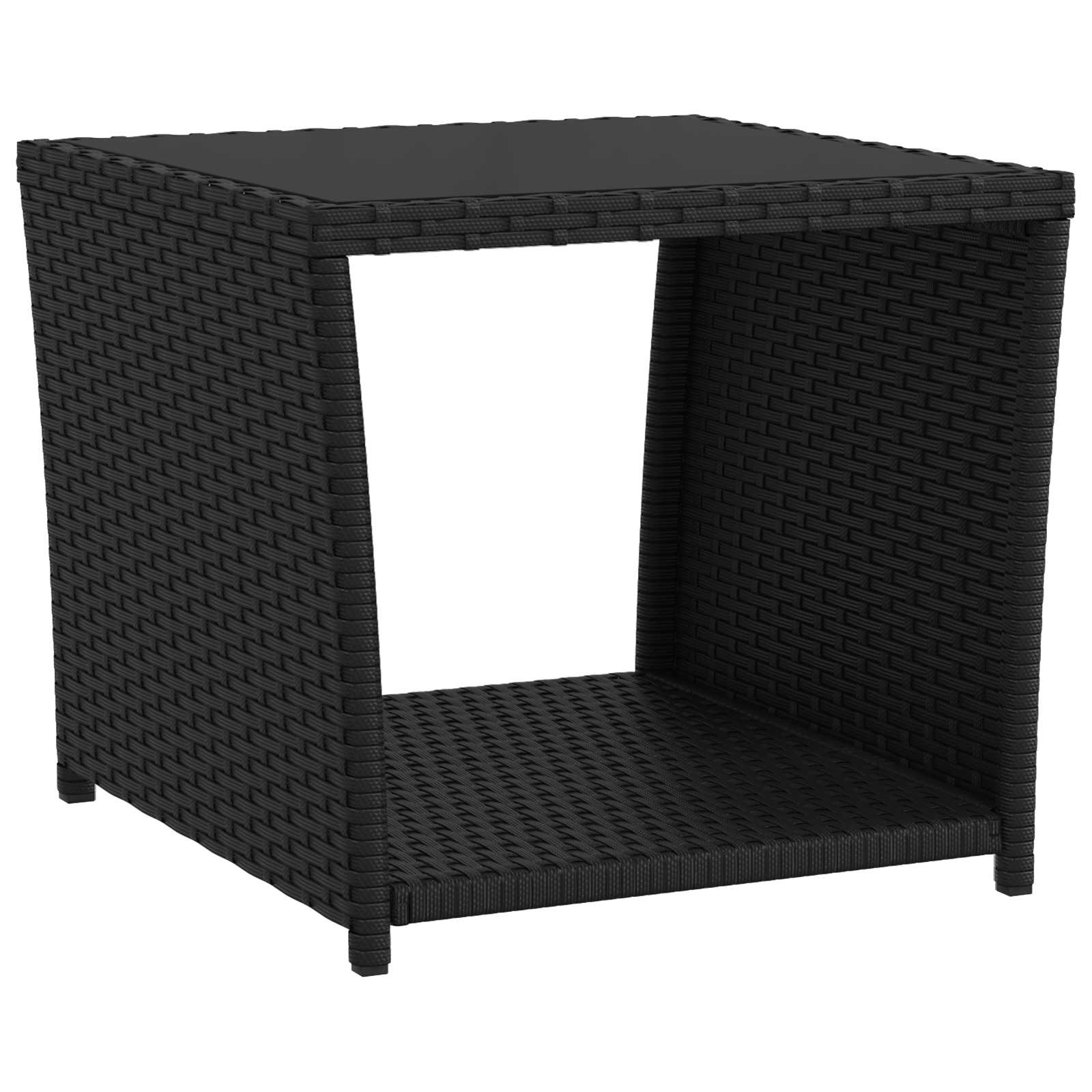 Garden Lounge Set 3 pcs Black PE Rattan and Powder-Coated Steel