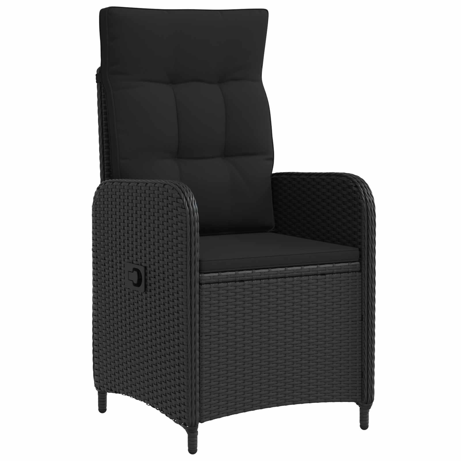 Outdoor Dining Set 3 pcs Black Poly Rattan