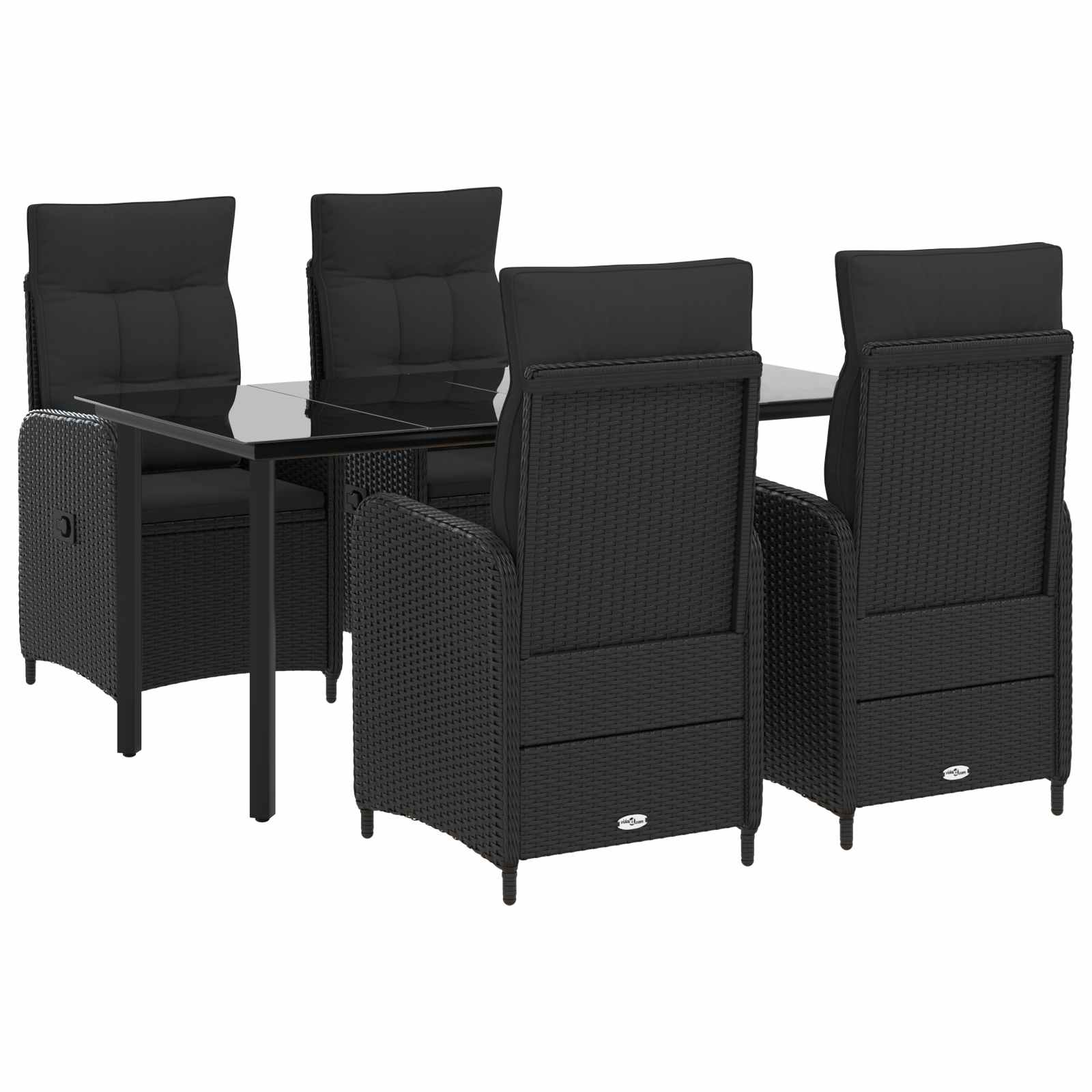 Sofa Table Set 5 pcs PE Rattan and Powder-Coated Steel