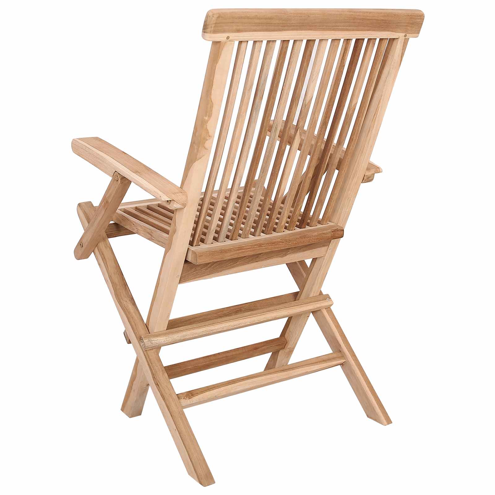 Folding Garden Chair 3 pcs Natural Solid Teak Wood
