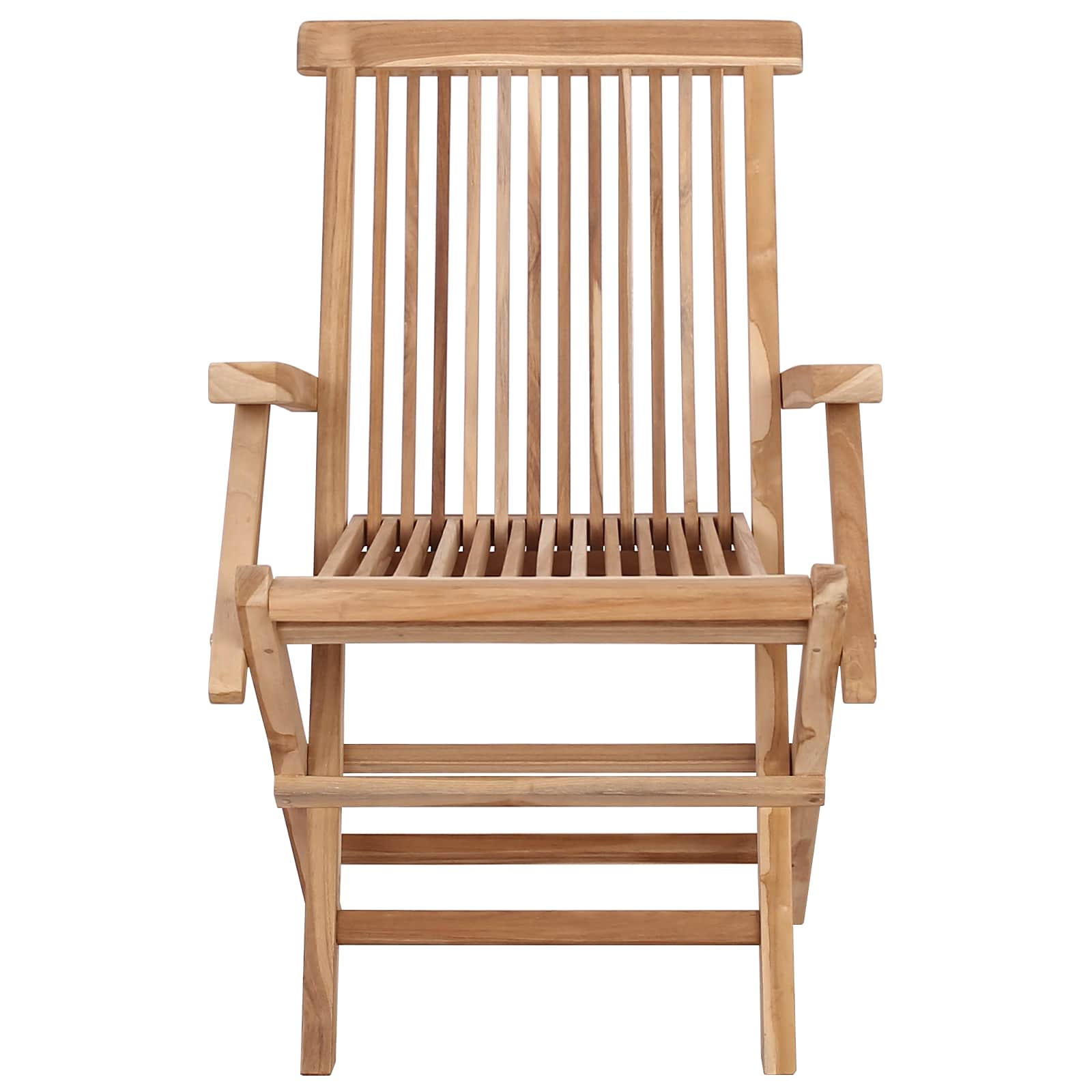 Folding Garden Chair 3 pcs Natural Solid Teak Wood