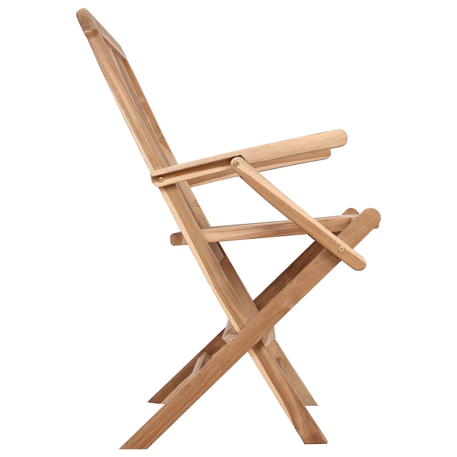 Folding Garden Chair 3 pcs Natural Solid Teak Wood